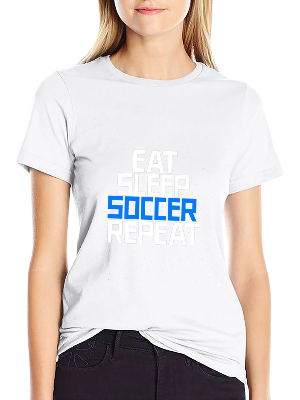 Eat Sleep Soccer Repeat Graphic Tee - Black