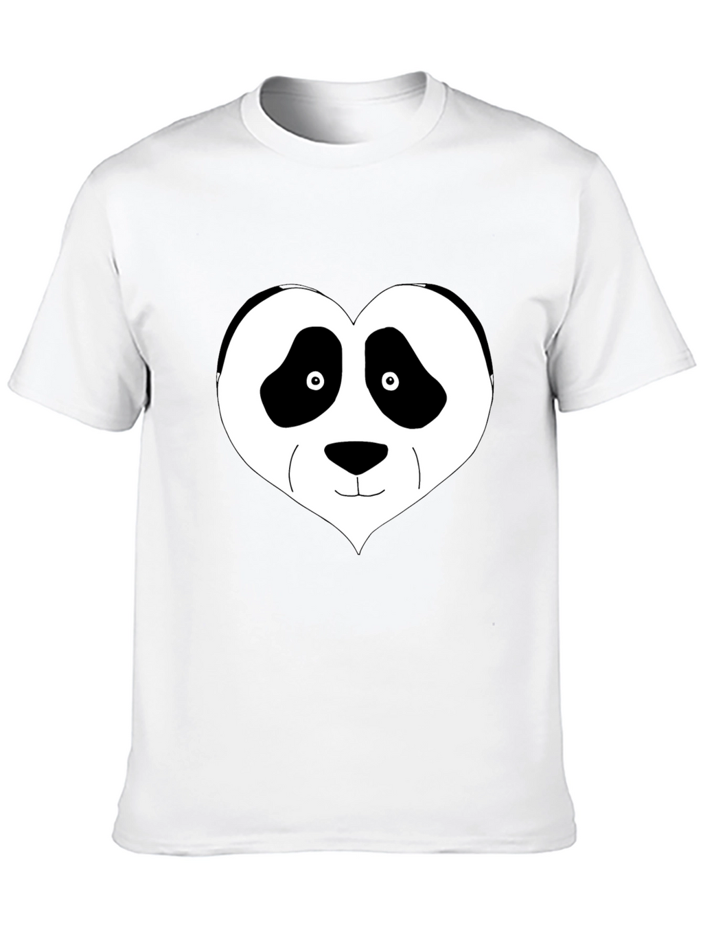Panda Heart Graphic Tee - Black Casual Shirt