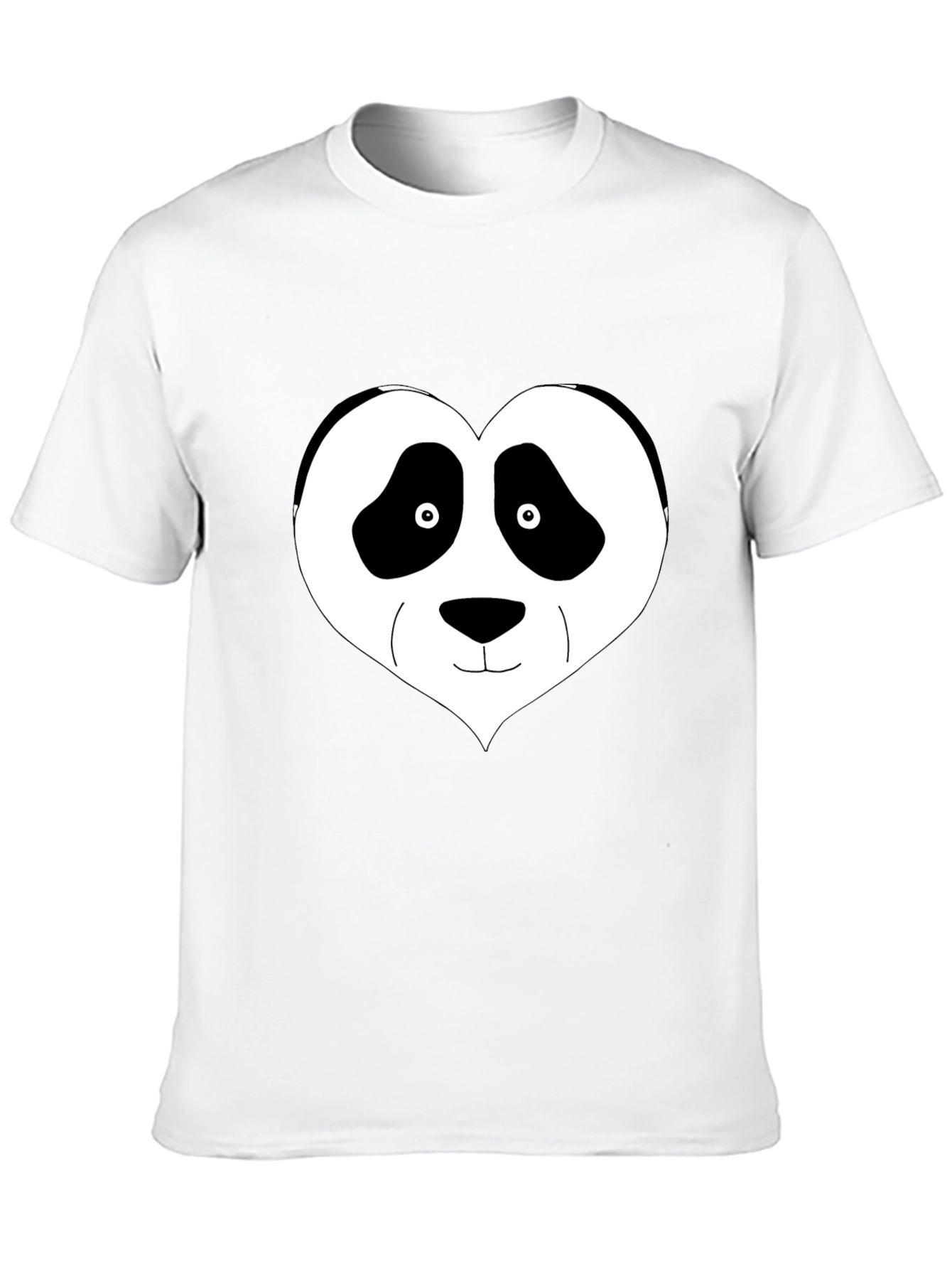 Panda Heart Graphic Tee - Black Casual Shirt