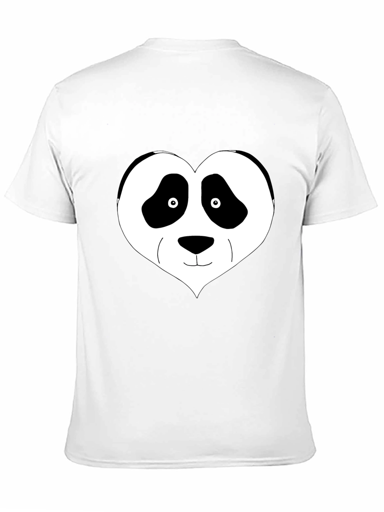 Panda Heart Graphic Tee - Black Casual Shirt