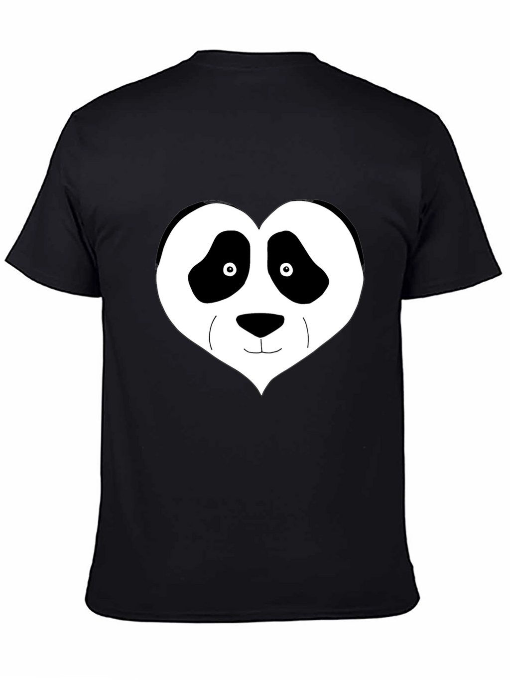 Panda Heart Graphic Tee - Black Casual Shirt
