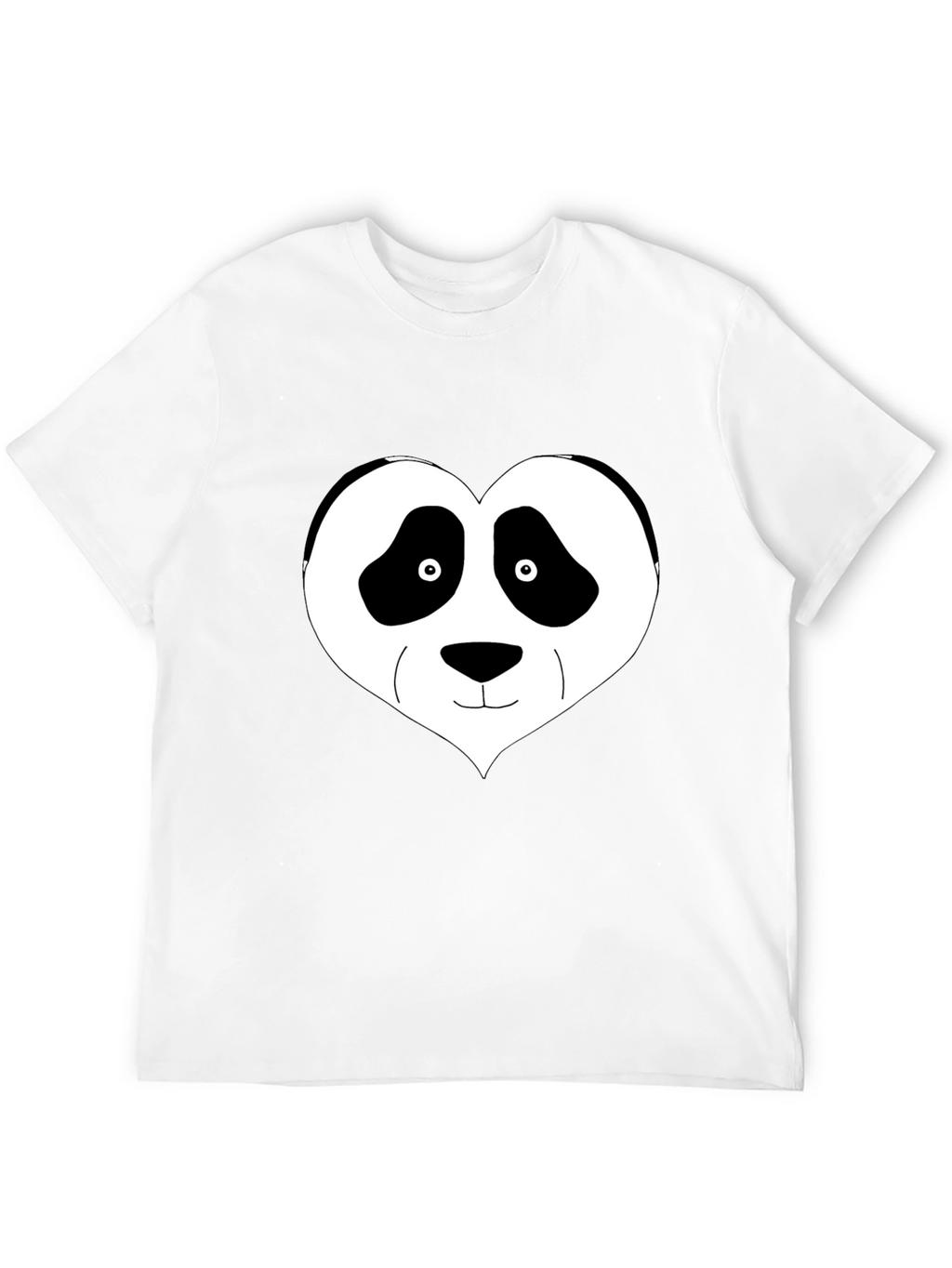 Panda Heart Graphic Tee - Black Casual Shirt