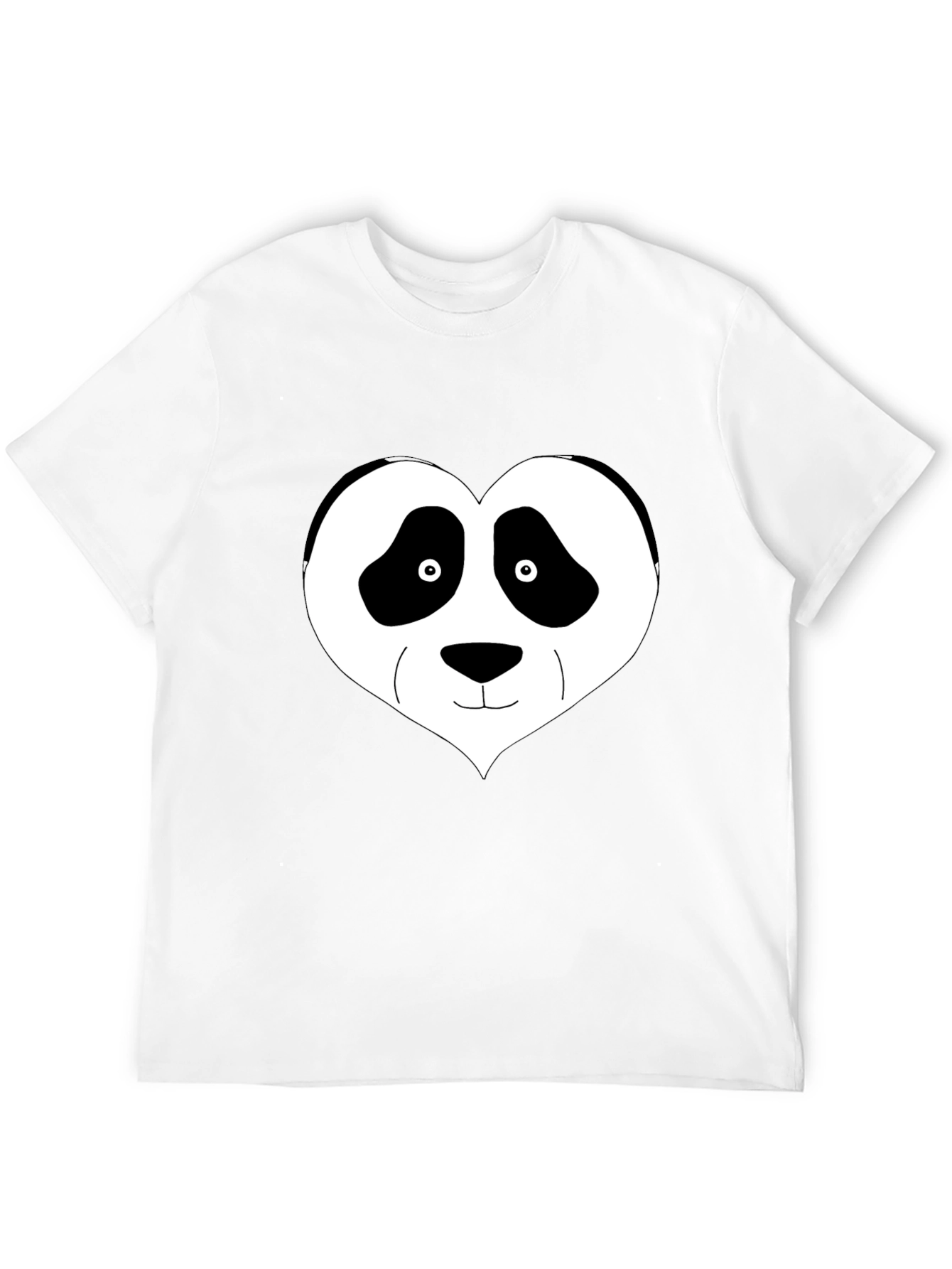 Panda Heart Graphic Tee - Black Casual Shirt