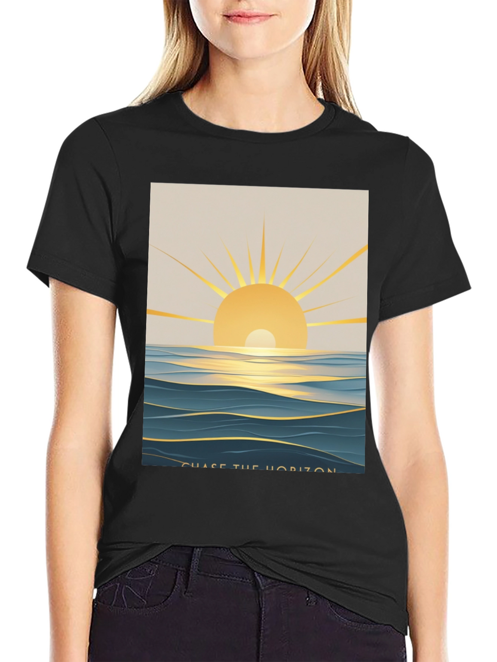 Chase The Horizon Graphic Tee - Black