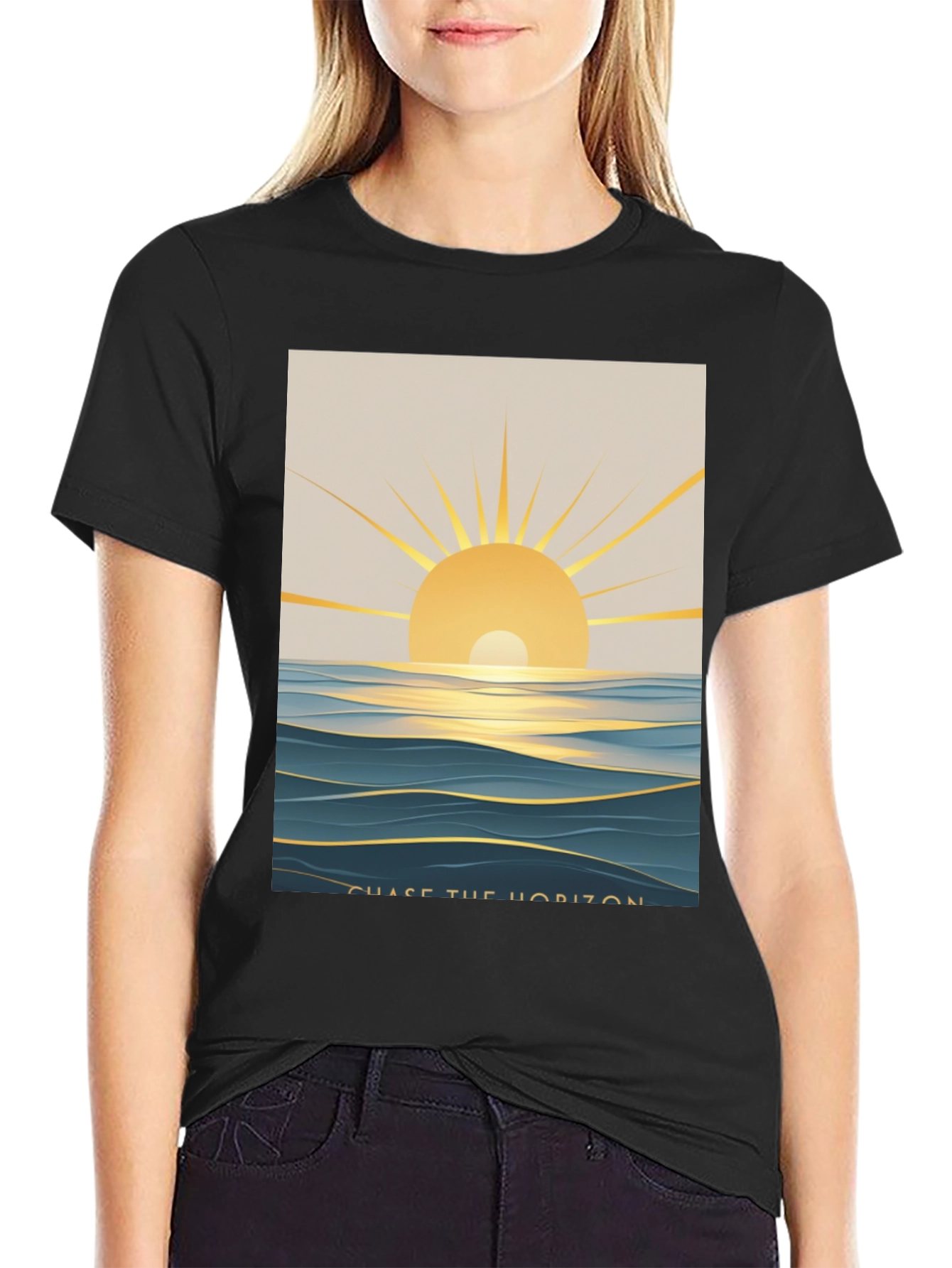 Chase The Horizon Graphic Tee - Black