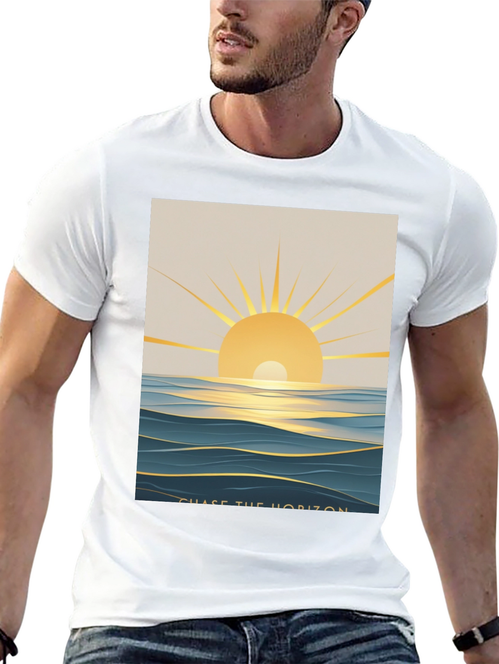 Chase The Horizon Graphic Tee - Black