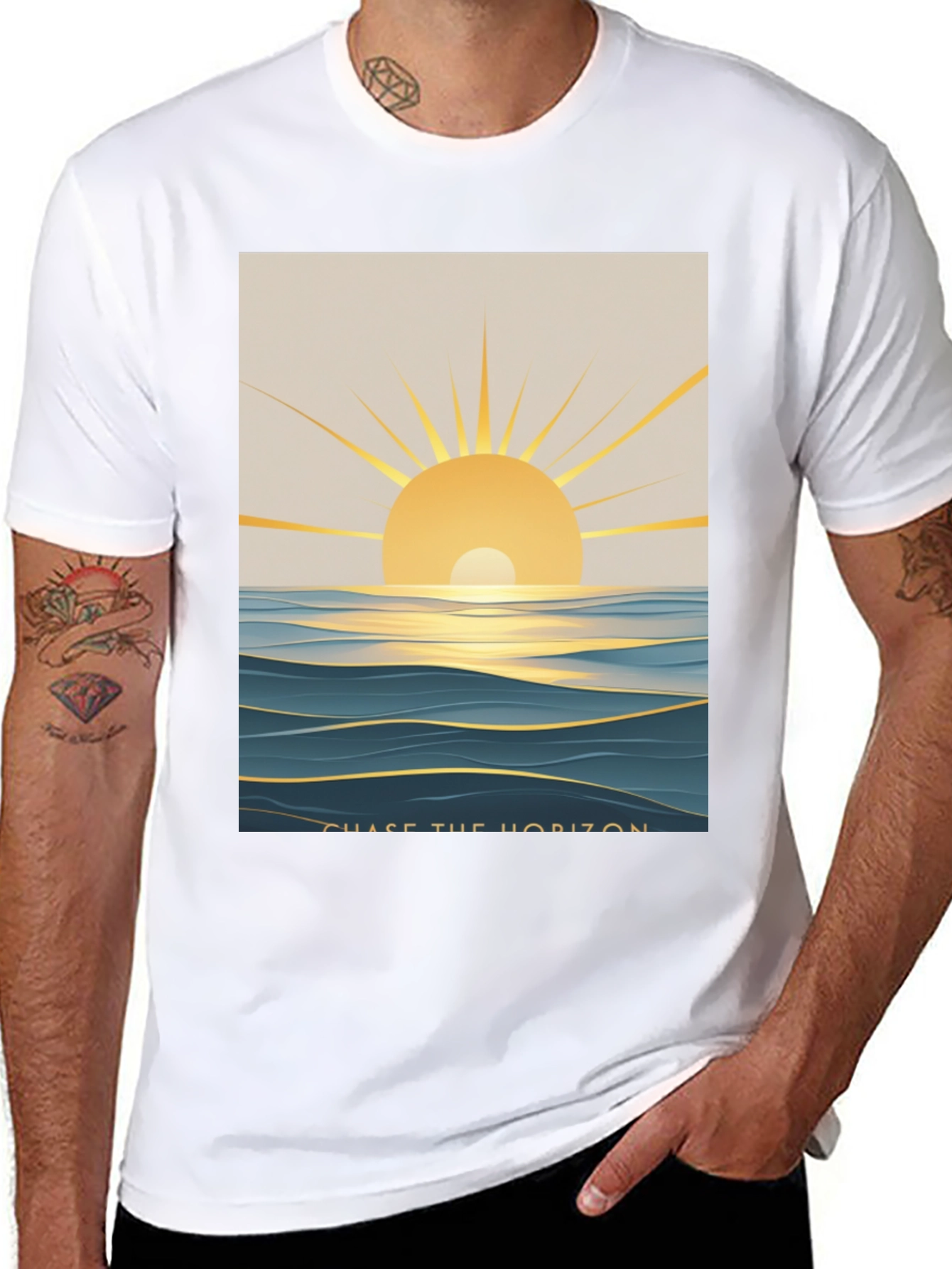 Chase The Horizon Graphic Tee - Black