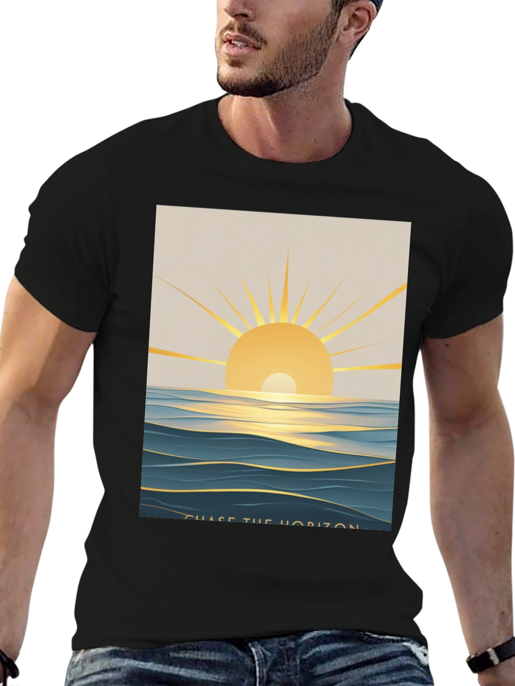 Chase The Horizon Graphic Tee - Black