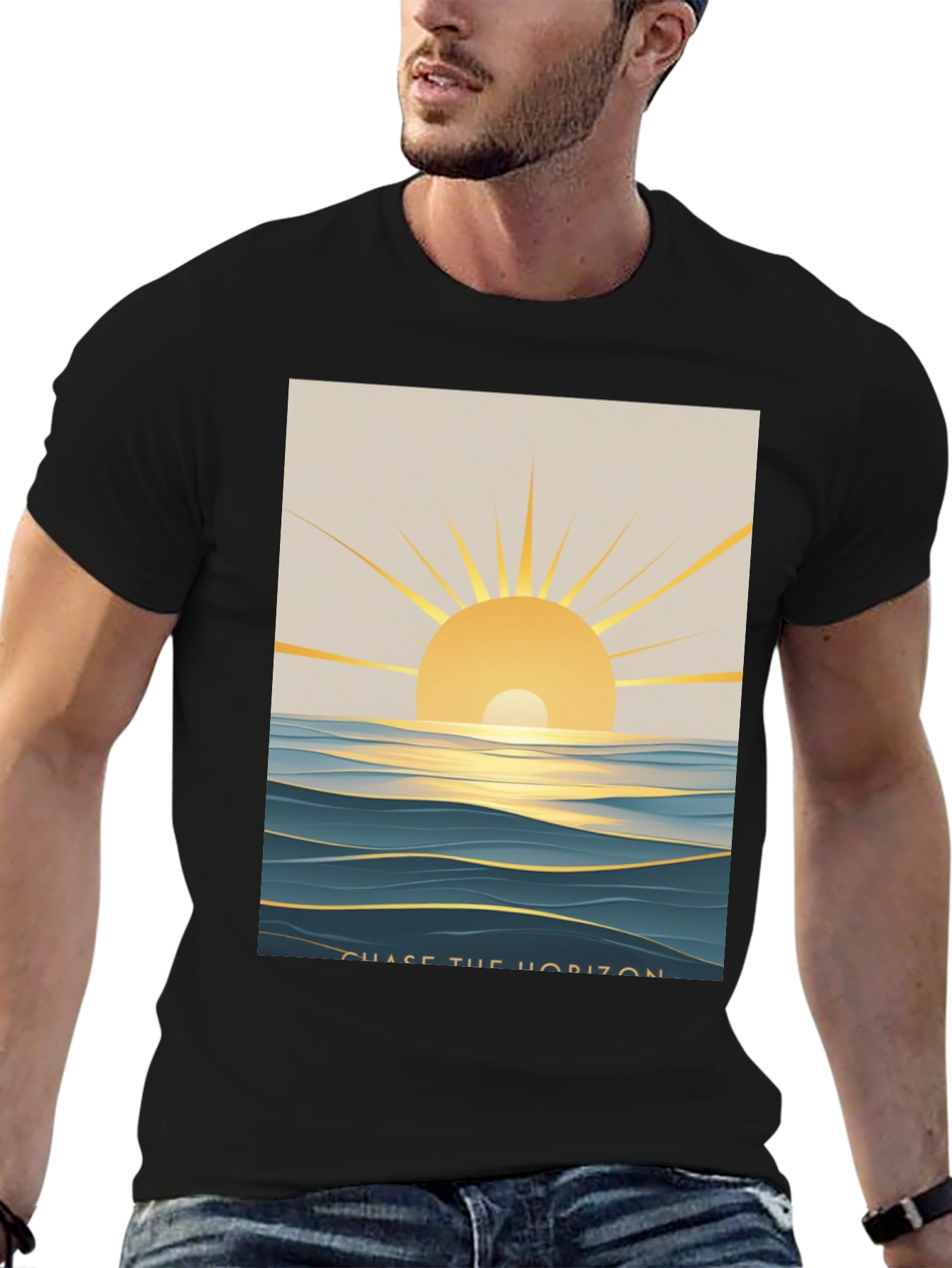 Chase The Horizon Graphic Tee - Black