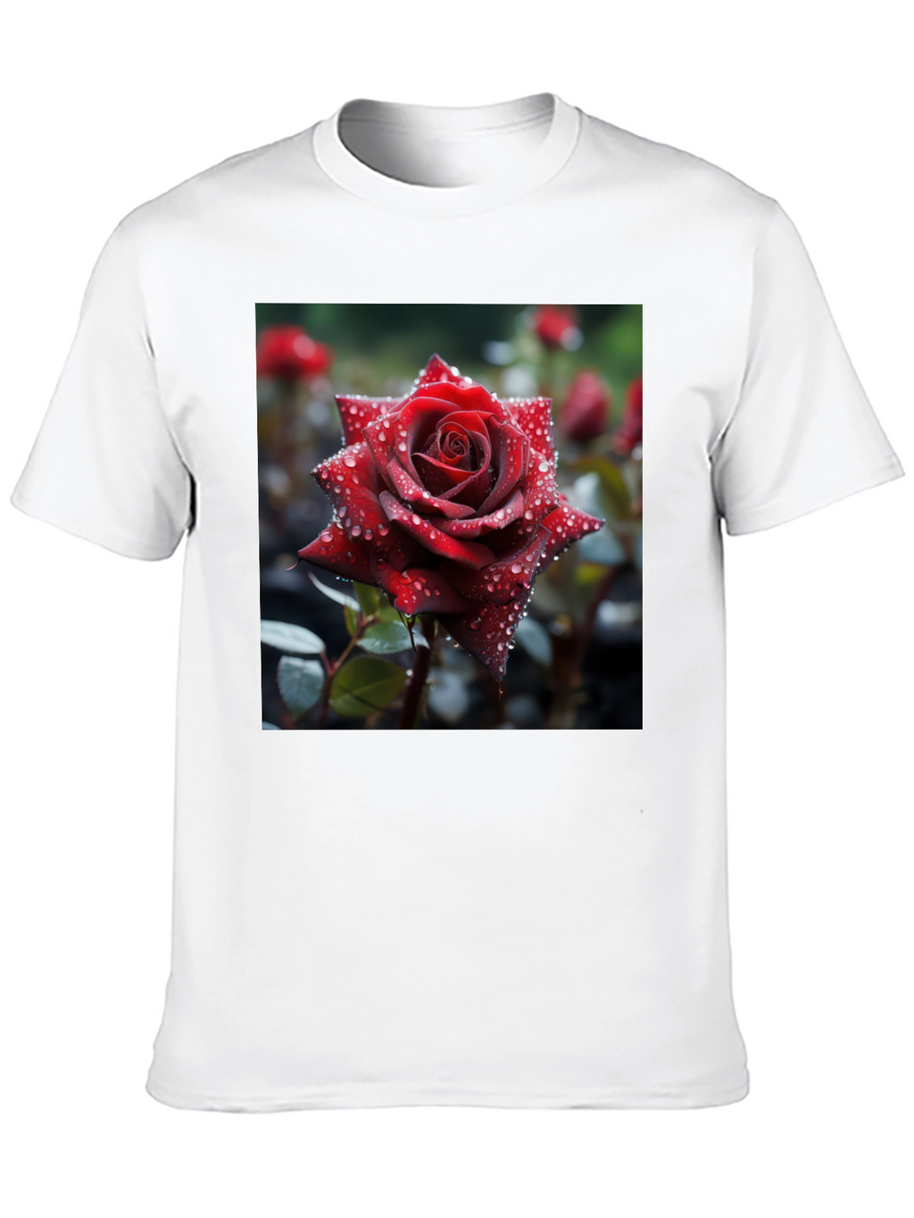 Rose T-Shirt - Floral Design Mens Tee