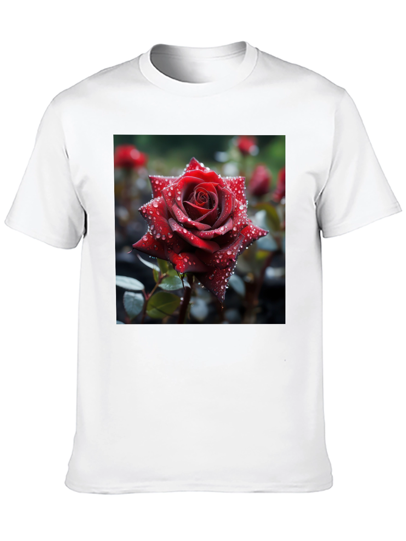 Rose T-Shirt - Floral Design Mens Tee