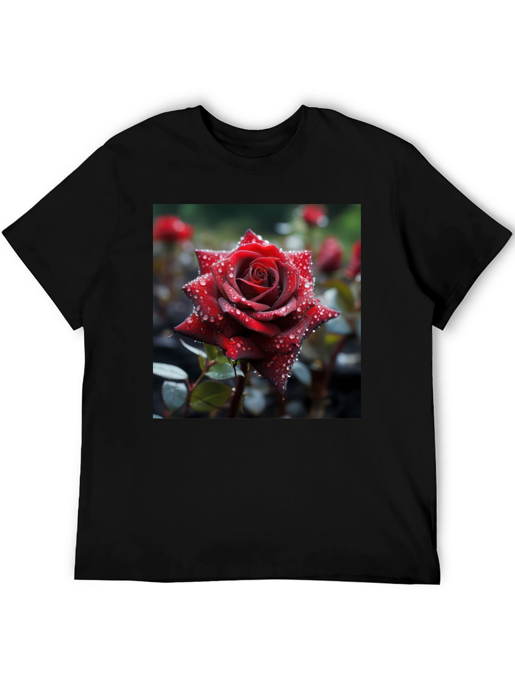 Rose T-Shirt - Floral Design Mens Tee