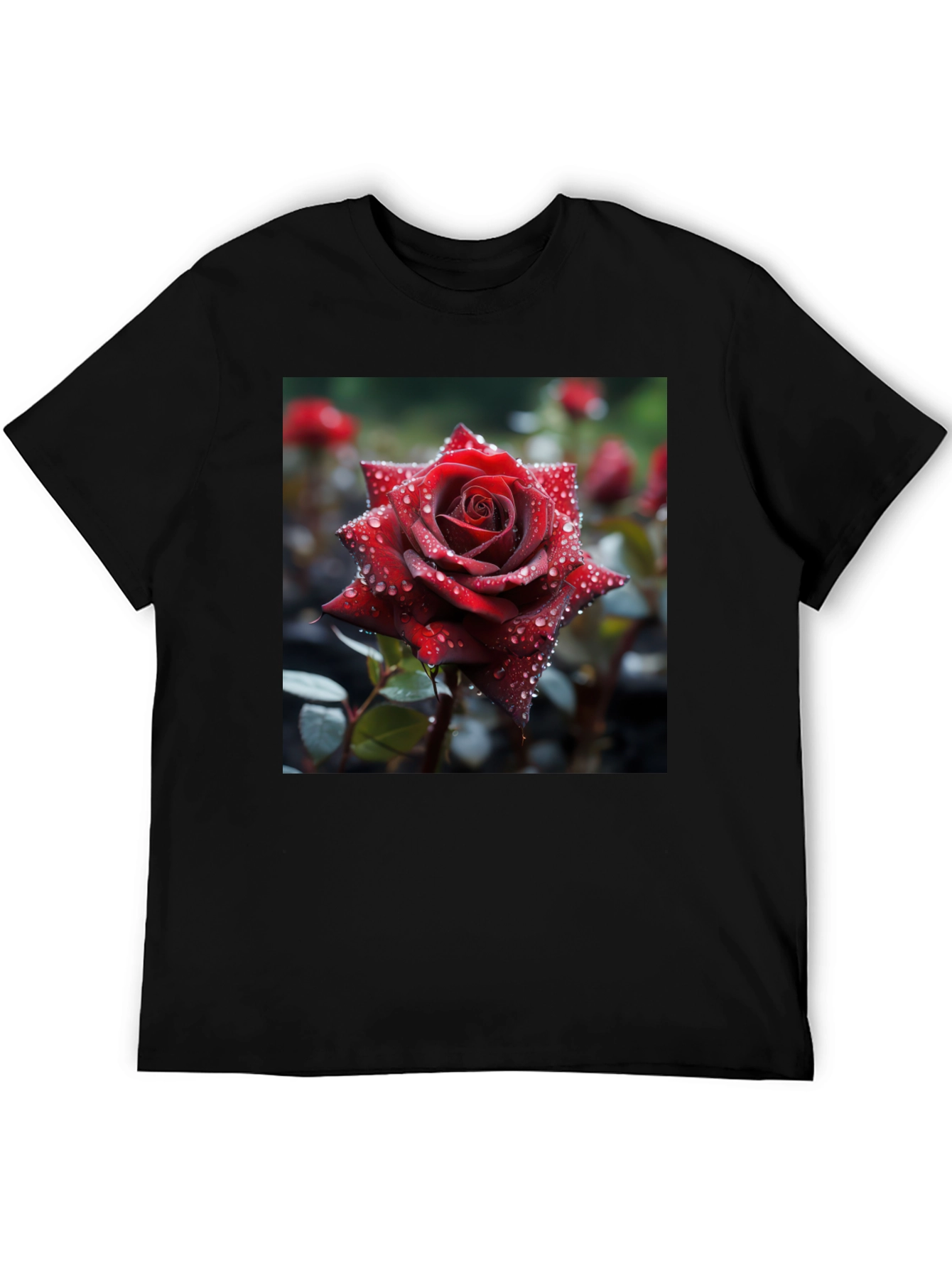 Rose T-Shirt - Floral Design Mens Tee