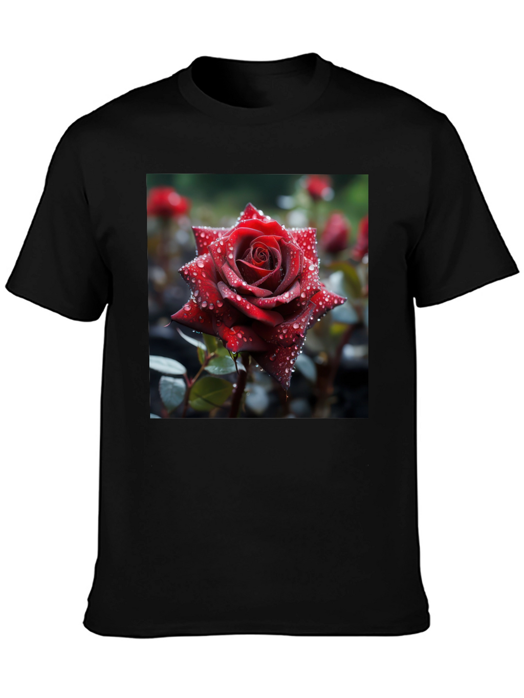 Rose T-Shirt - Floral Design Mens Tee