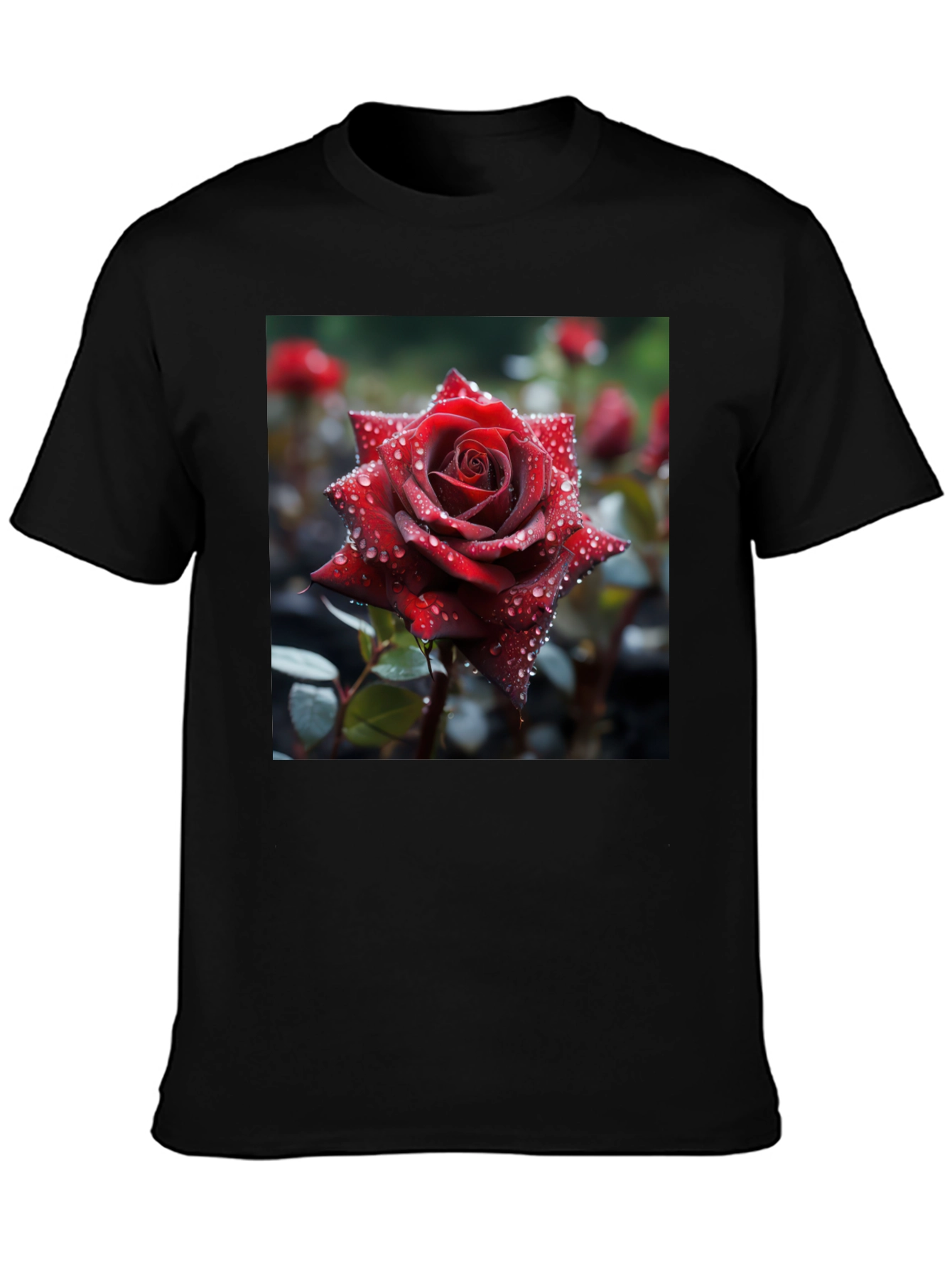 Rose T-Shirt - Floral Design Mens Tee