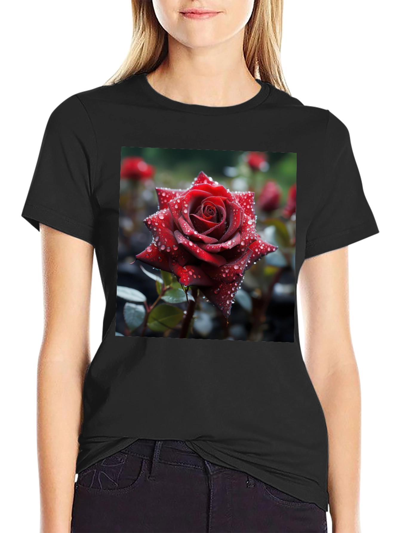 Rose T-Shirt - Floral Design Mens Tee