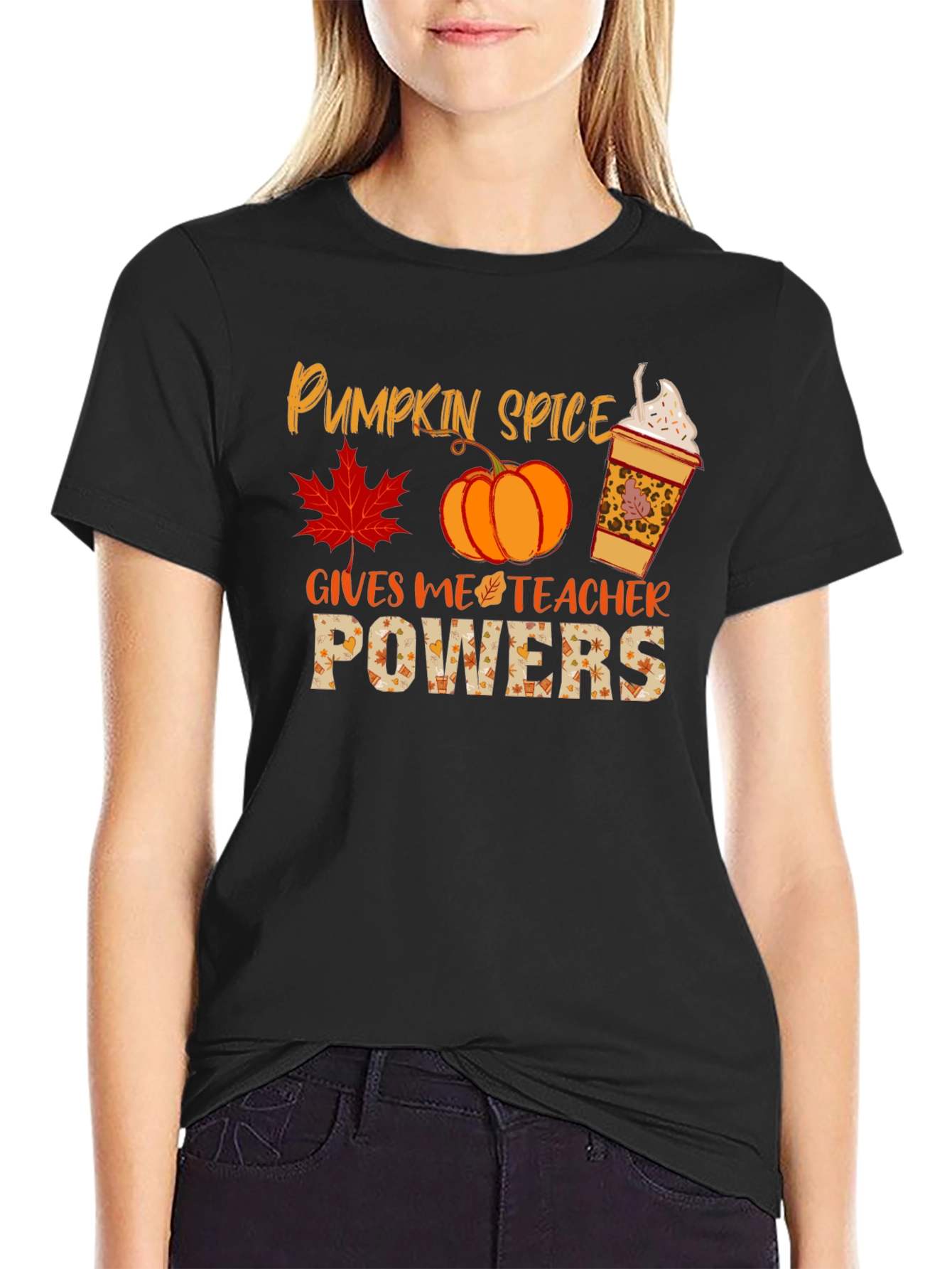 Pumpkin Spice Teacher Powers T-Shirt