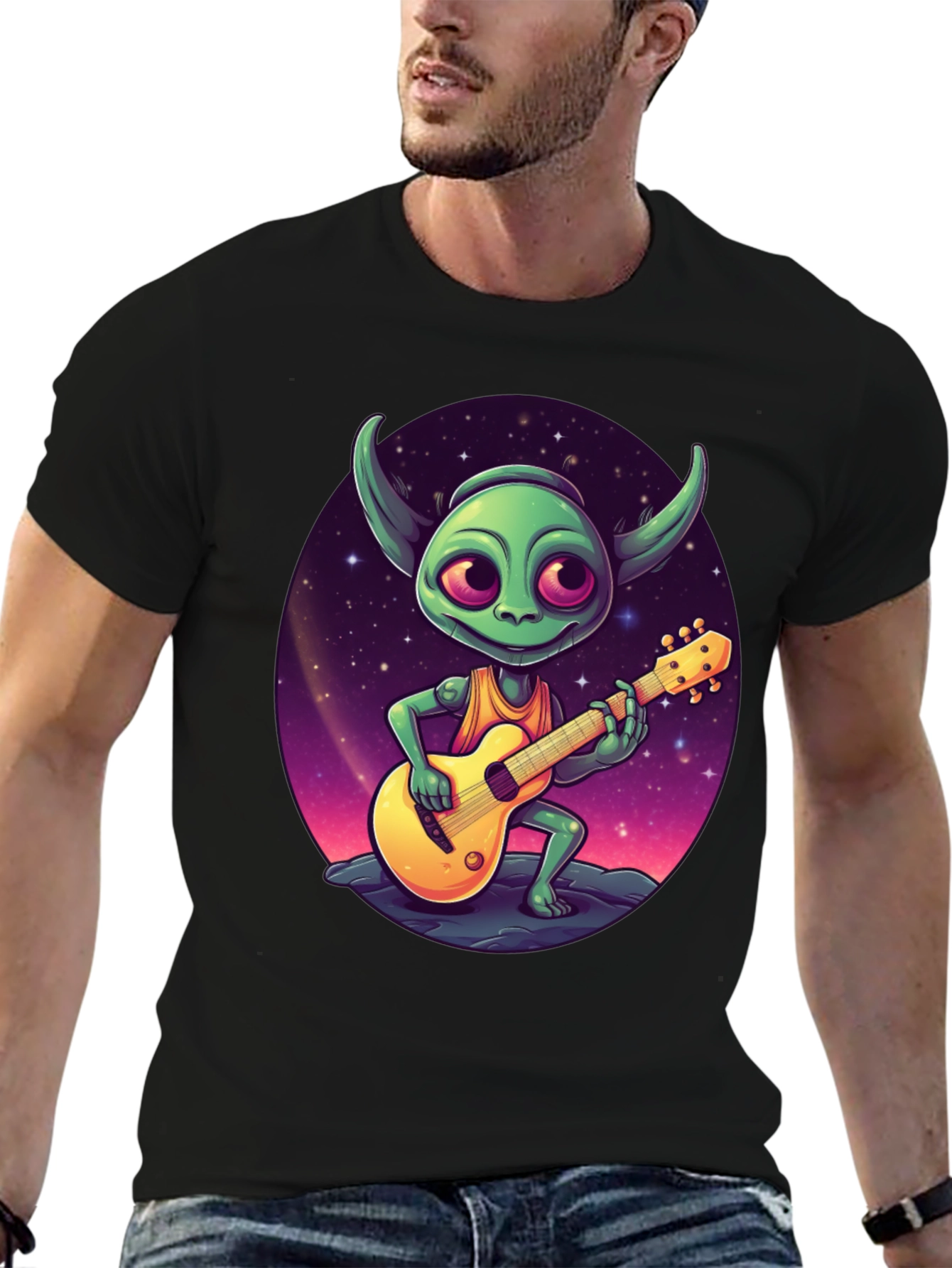 Alien Guitarist Graphic Tee - Rock Your Style!