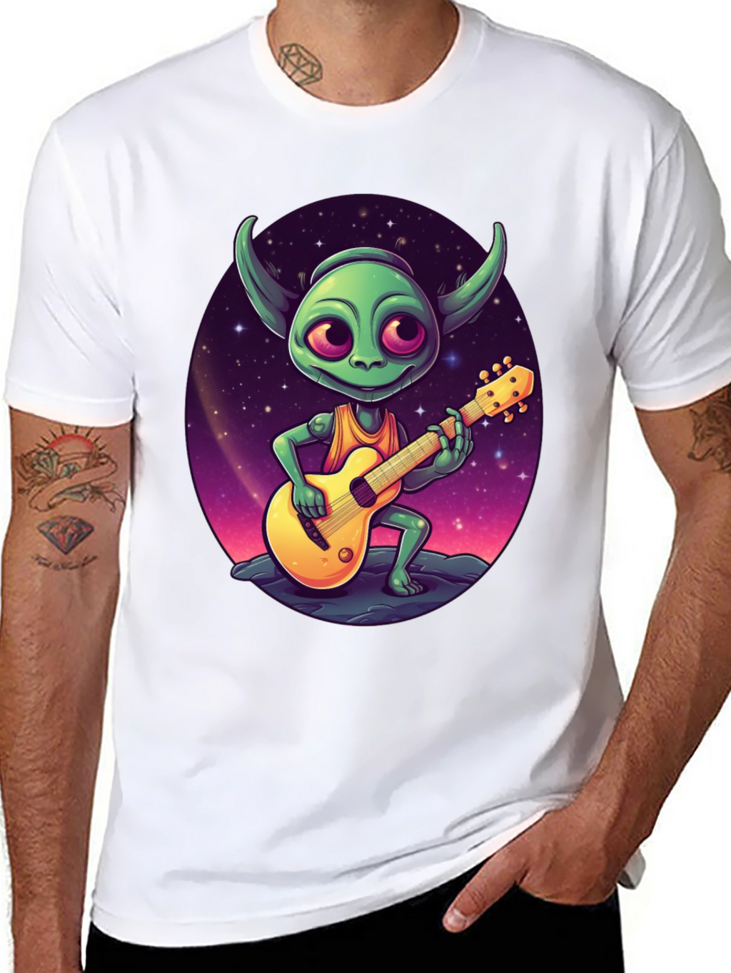 Alien Guitarist Graphic Tee - Rock Your Style!