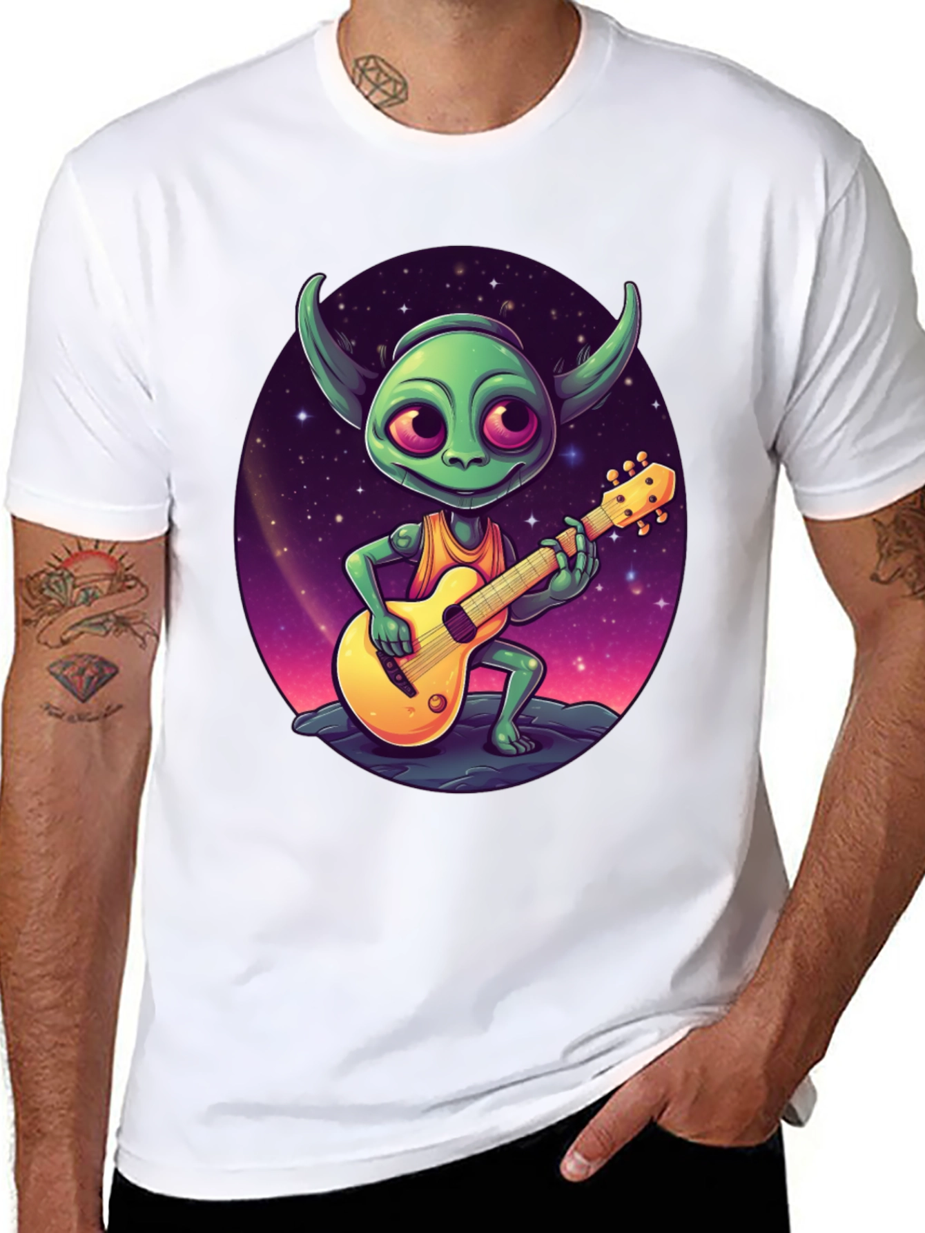 Alien Guitarist Graphic Tee - Rock Your Style!