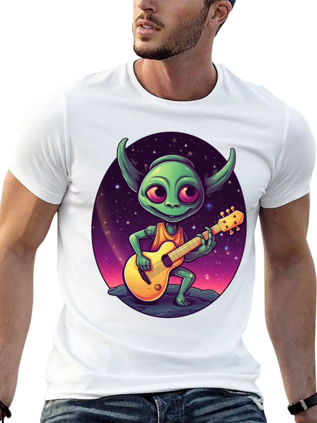 Alien Guitarist Graphic Tee - Rock Your Style!