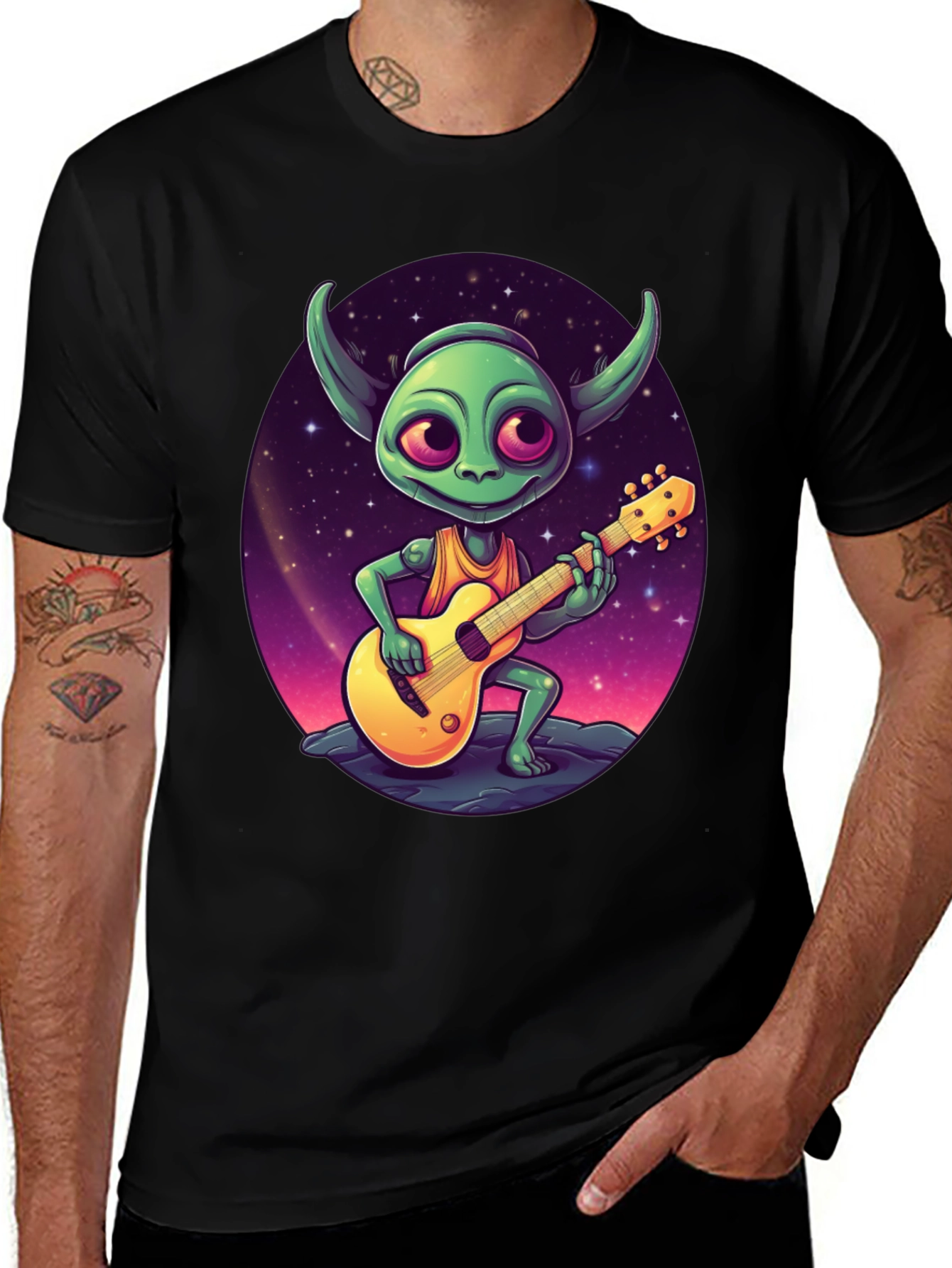 Alien Guitarist Graphic Tee - Rock Your Style!