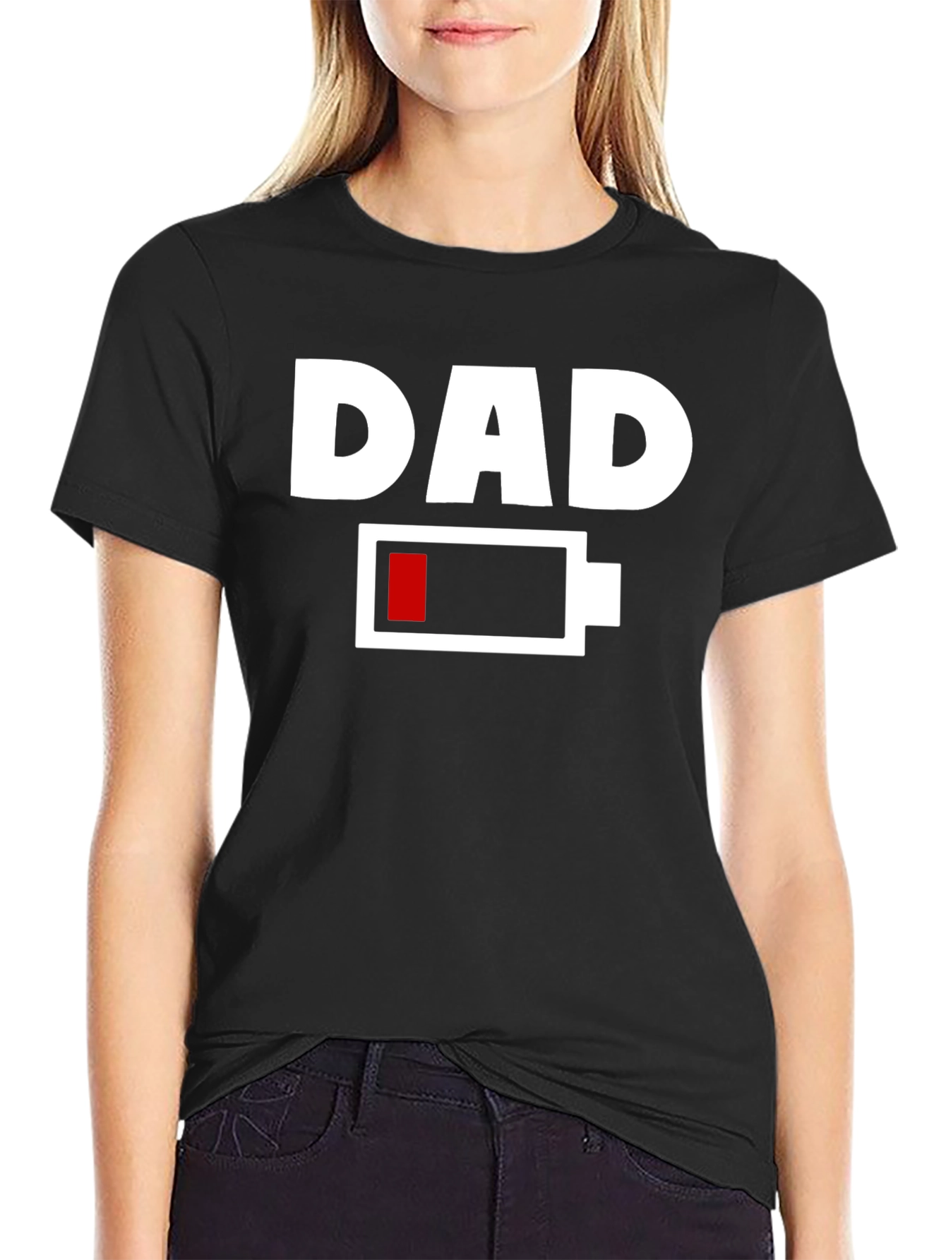 Dad Low Battery T-Shirt - Funny Fathers Day Gift