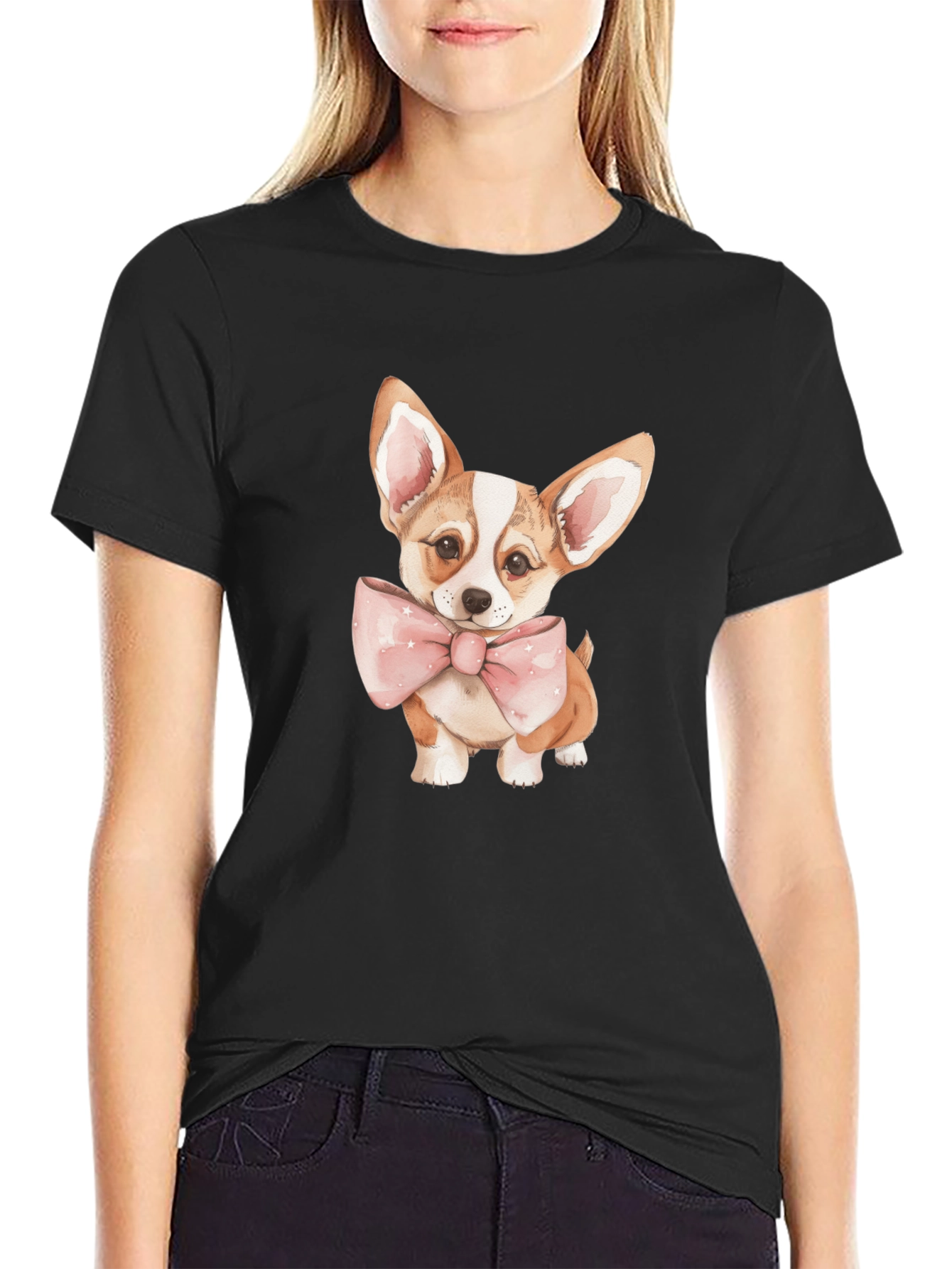Corgi Bow Tie T-Shirt - Cute Dog Tee