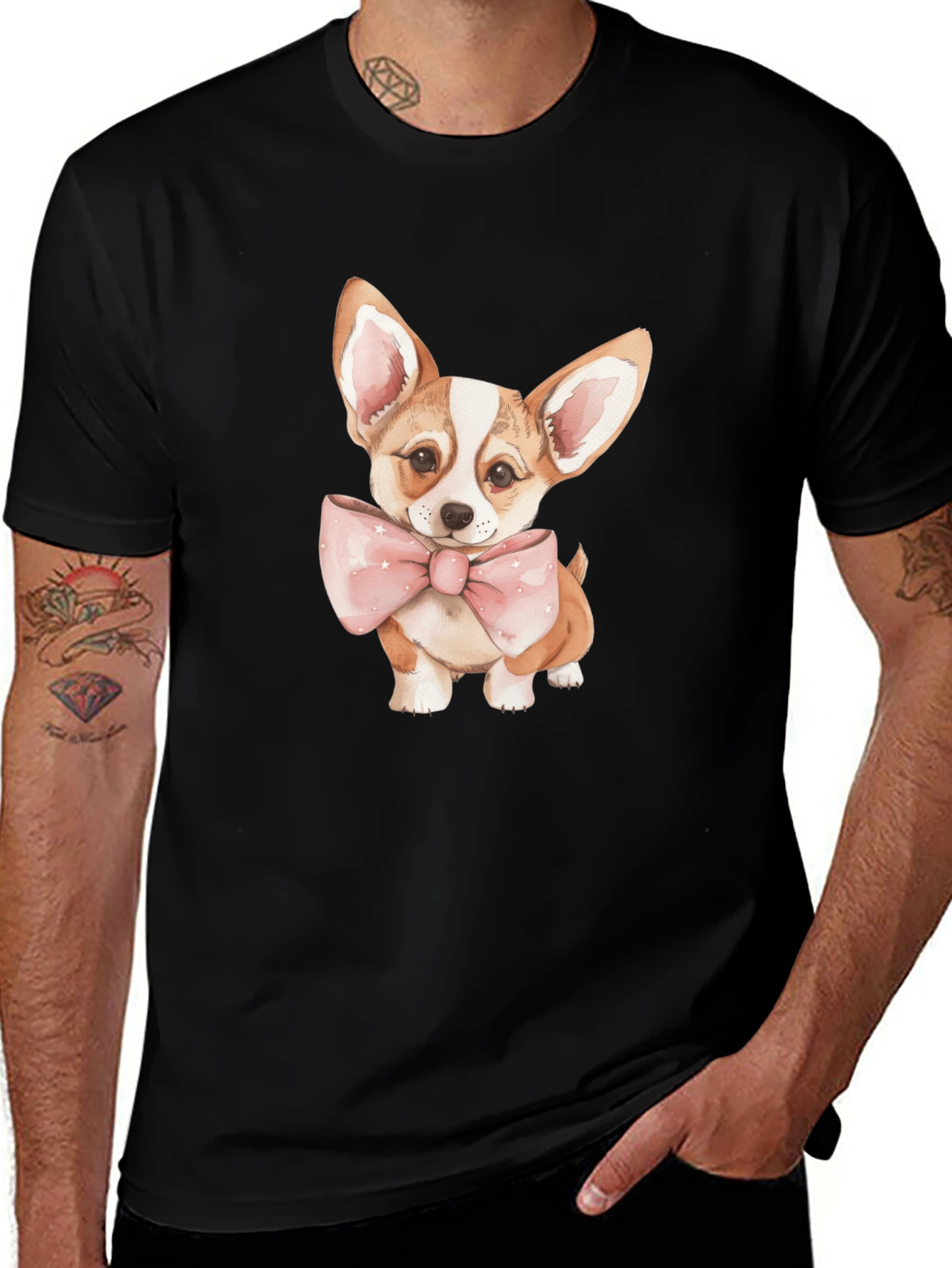 Corgi Bow Tie T-Shirt - Cute Dog Tee