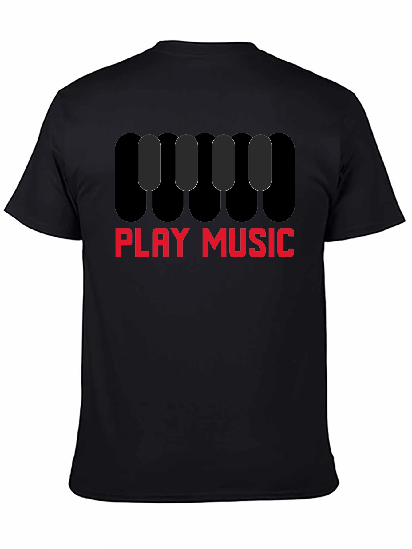 Play Music Graphic Tee - Black Cotton Shirt