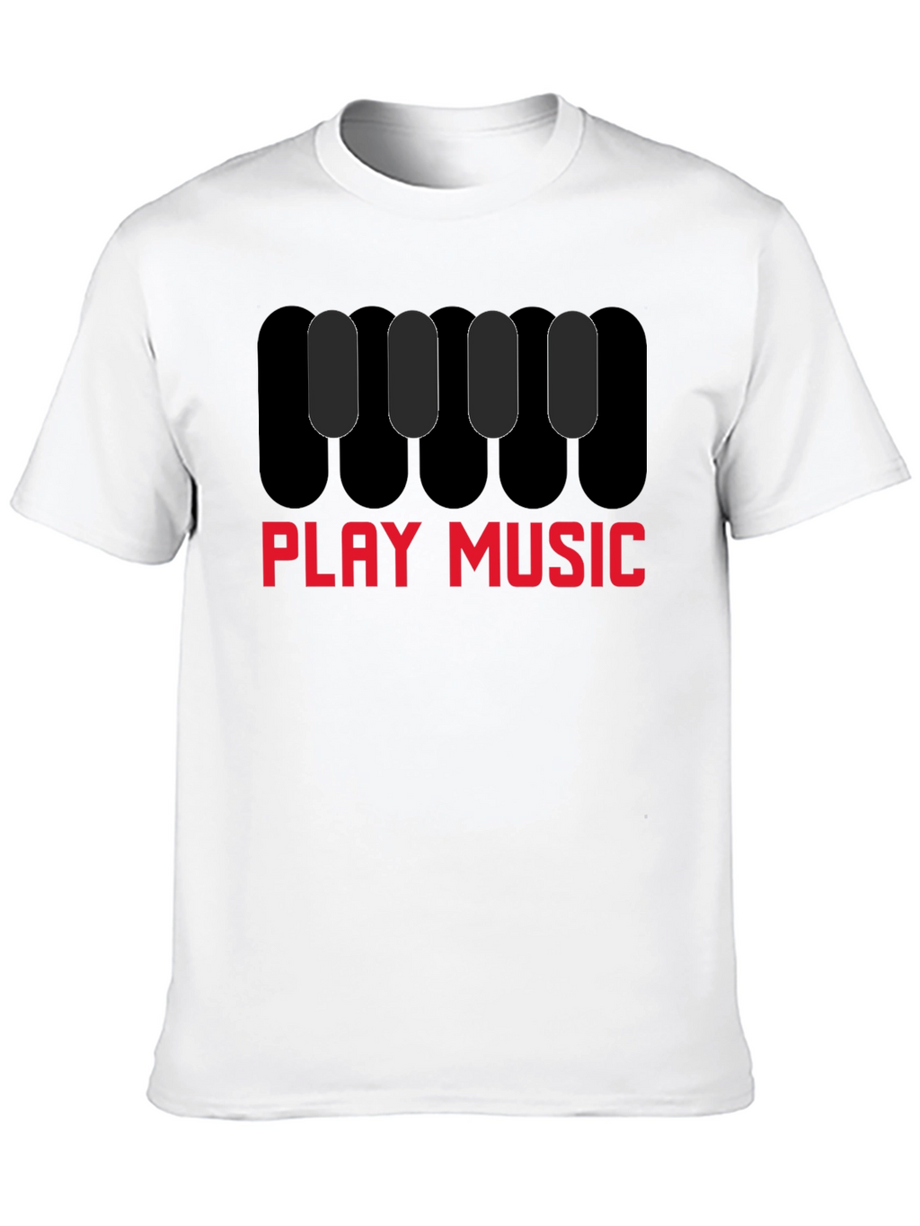 Play Music Graphic Tee - Black Cotton Shirt