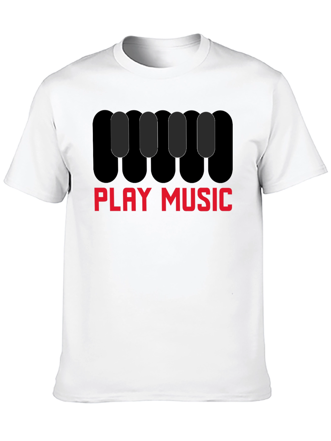 Play Music Graphic Tee - Black Cotton Shirt