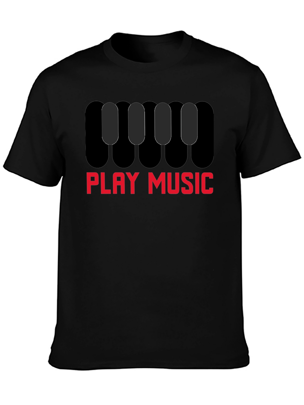 Play Music Graphic Tee - Black Cotton Shirt