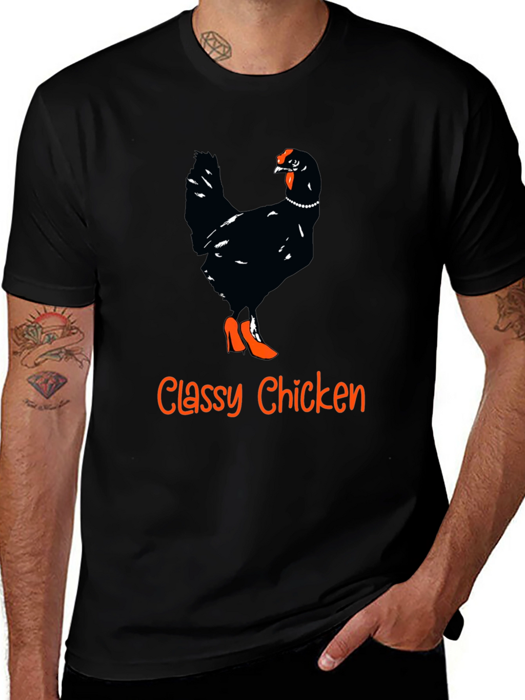 Classy Chicken Graphic Tee - Funny Animal Shirt