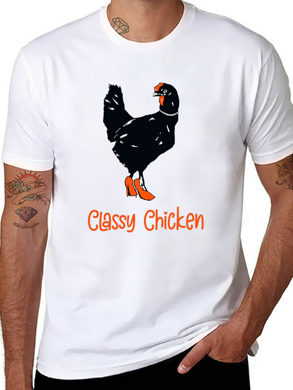 Classy Chicken Graphic Tee - Funny Animal Shirt
