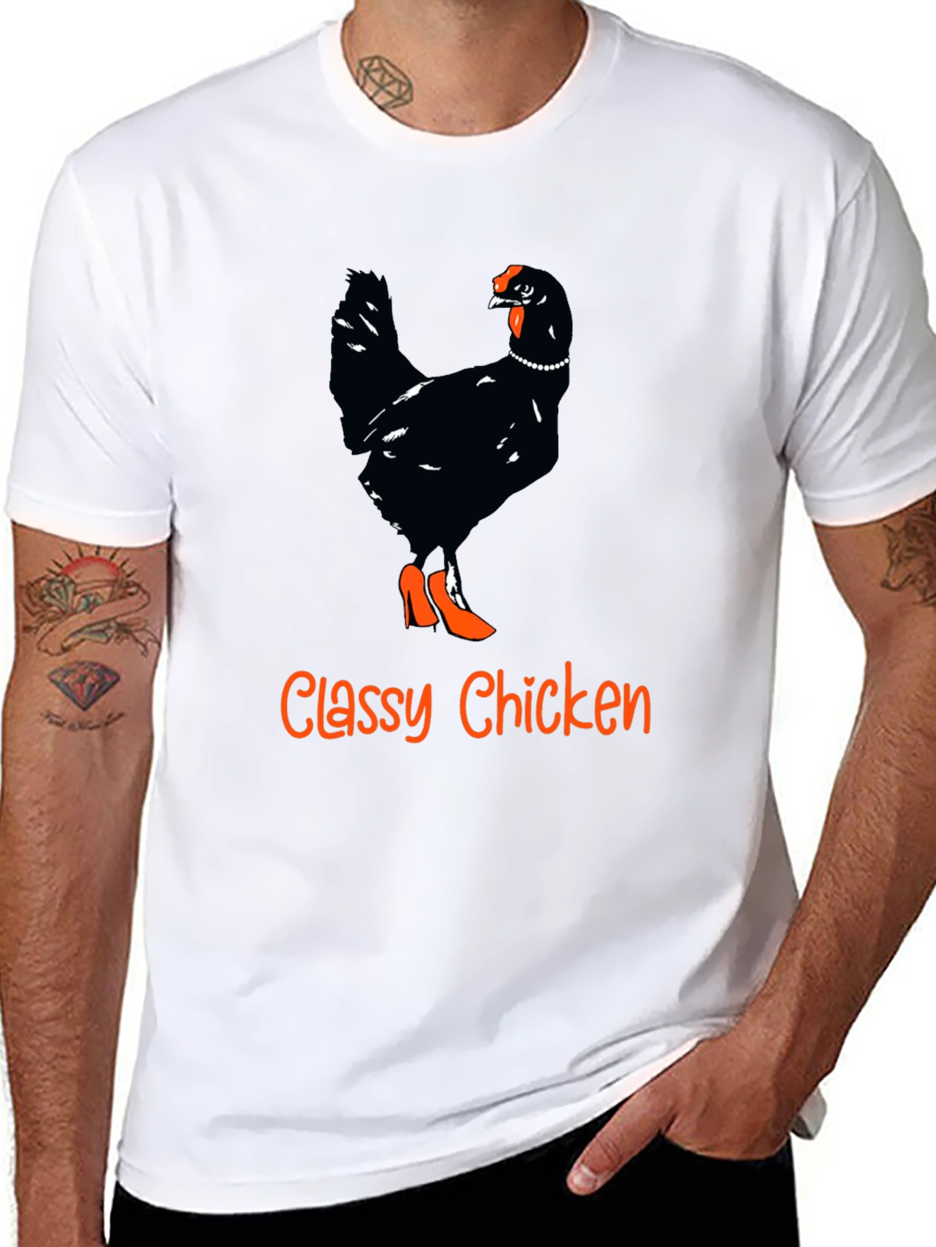 Classy Chicken Graphic Tee - Funny Animal Shirt