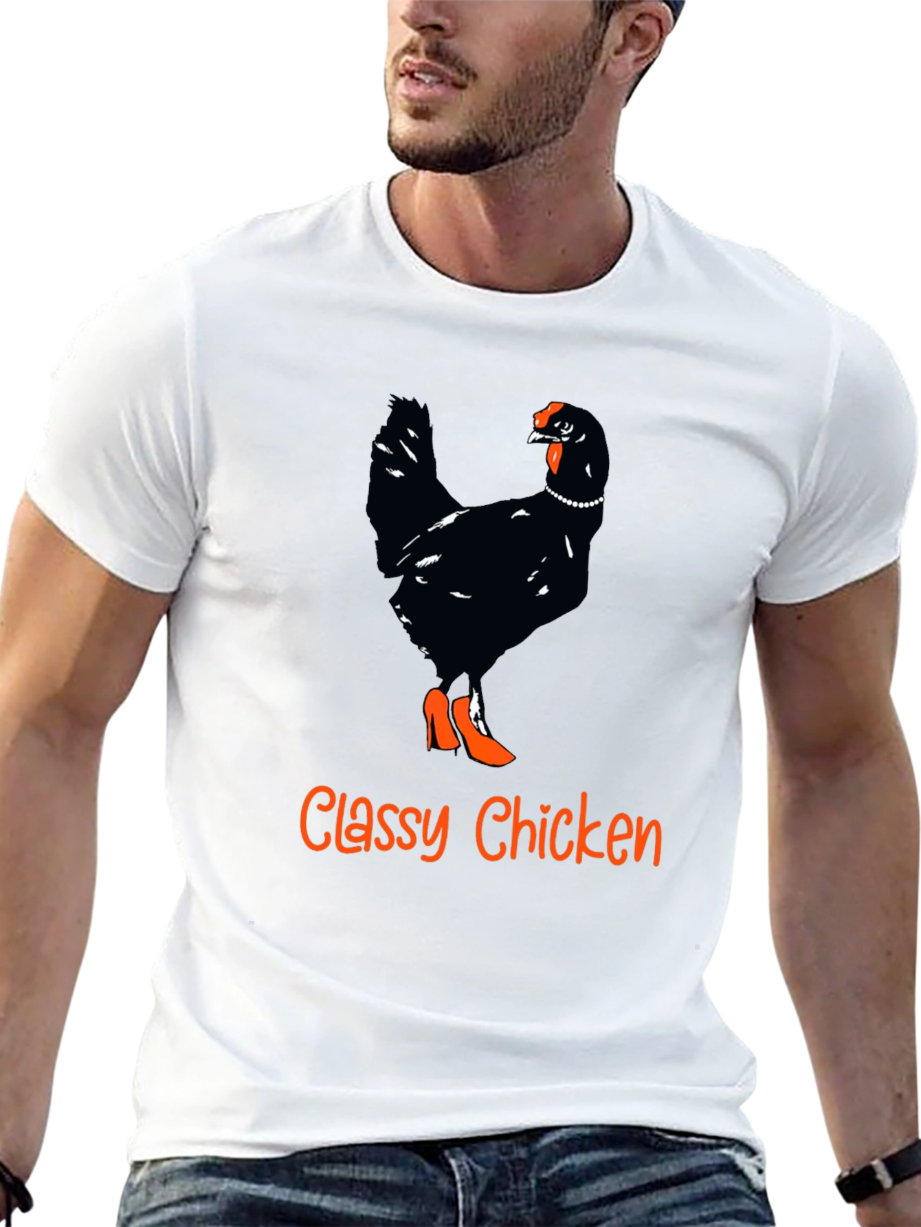 Classy Chicken Graphic Tee - Funny Animal Shirt