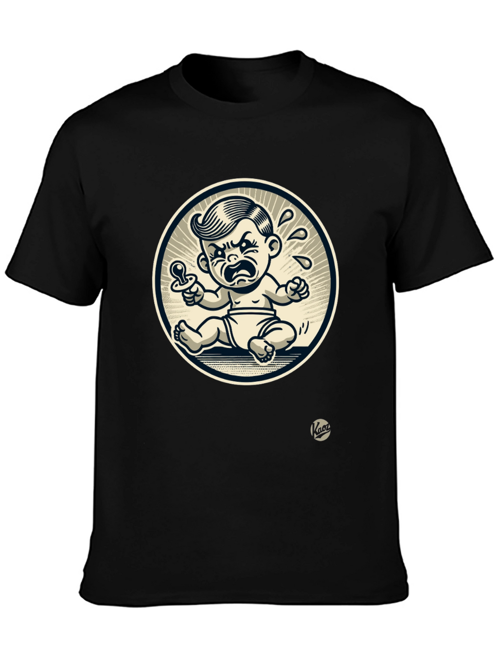Grumpy Baby Graphic Tee - Black Cotton T-Shirt