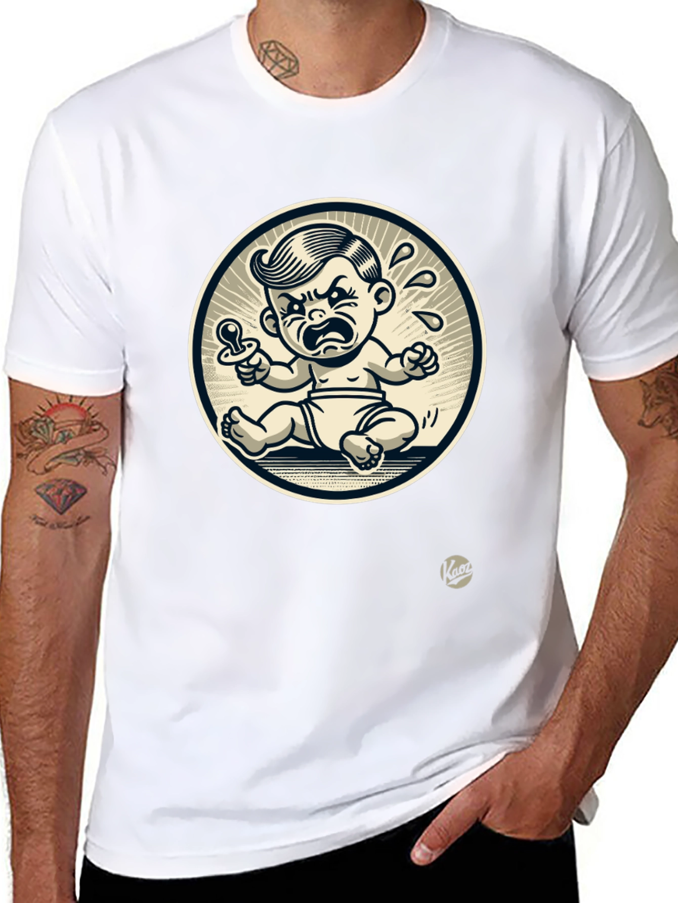 Grumpy Baby Graphic Tee - Black Cotton T-Shirt