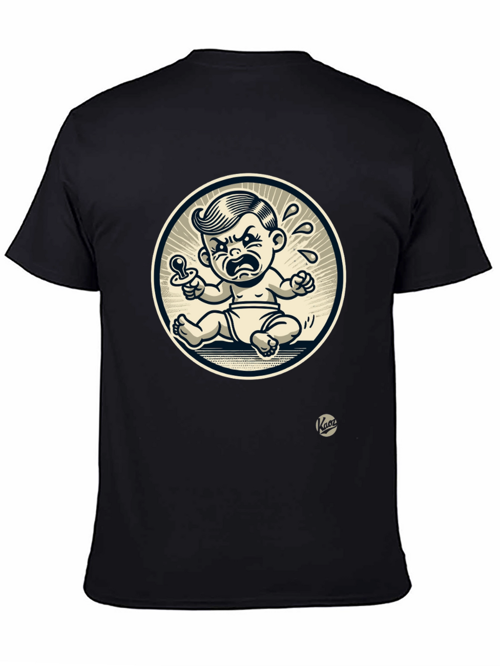 Grumpy Baby Graphic Tee - Black Cotton T-Shirt