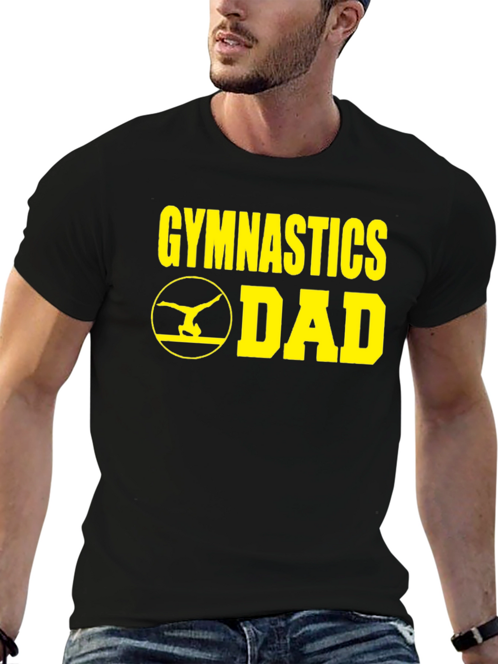 Gymnastics Dad Graphic T-Shirt - Black