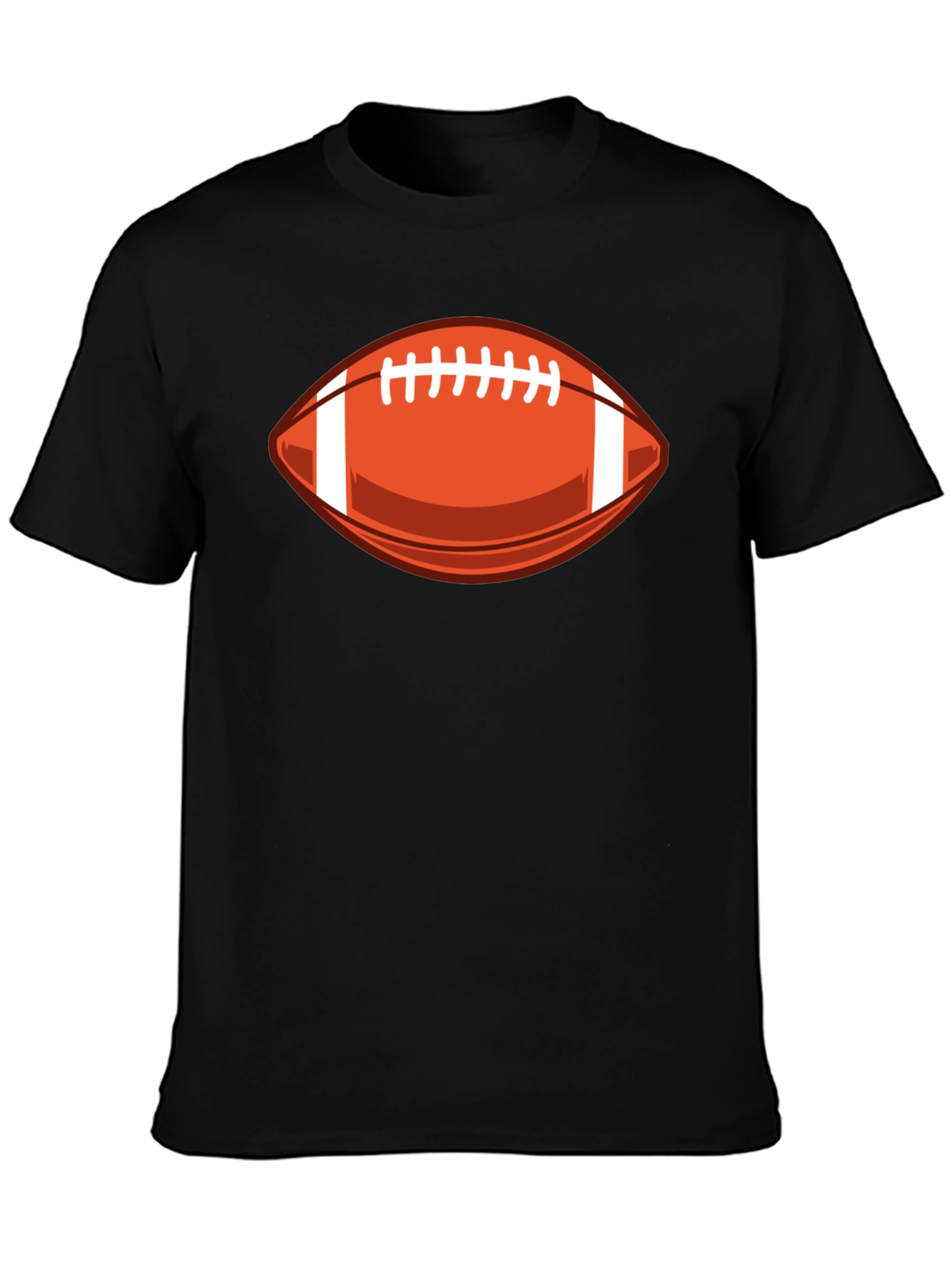 Football Graphic Tee - Black Cotton T-Shirt