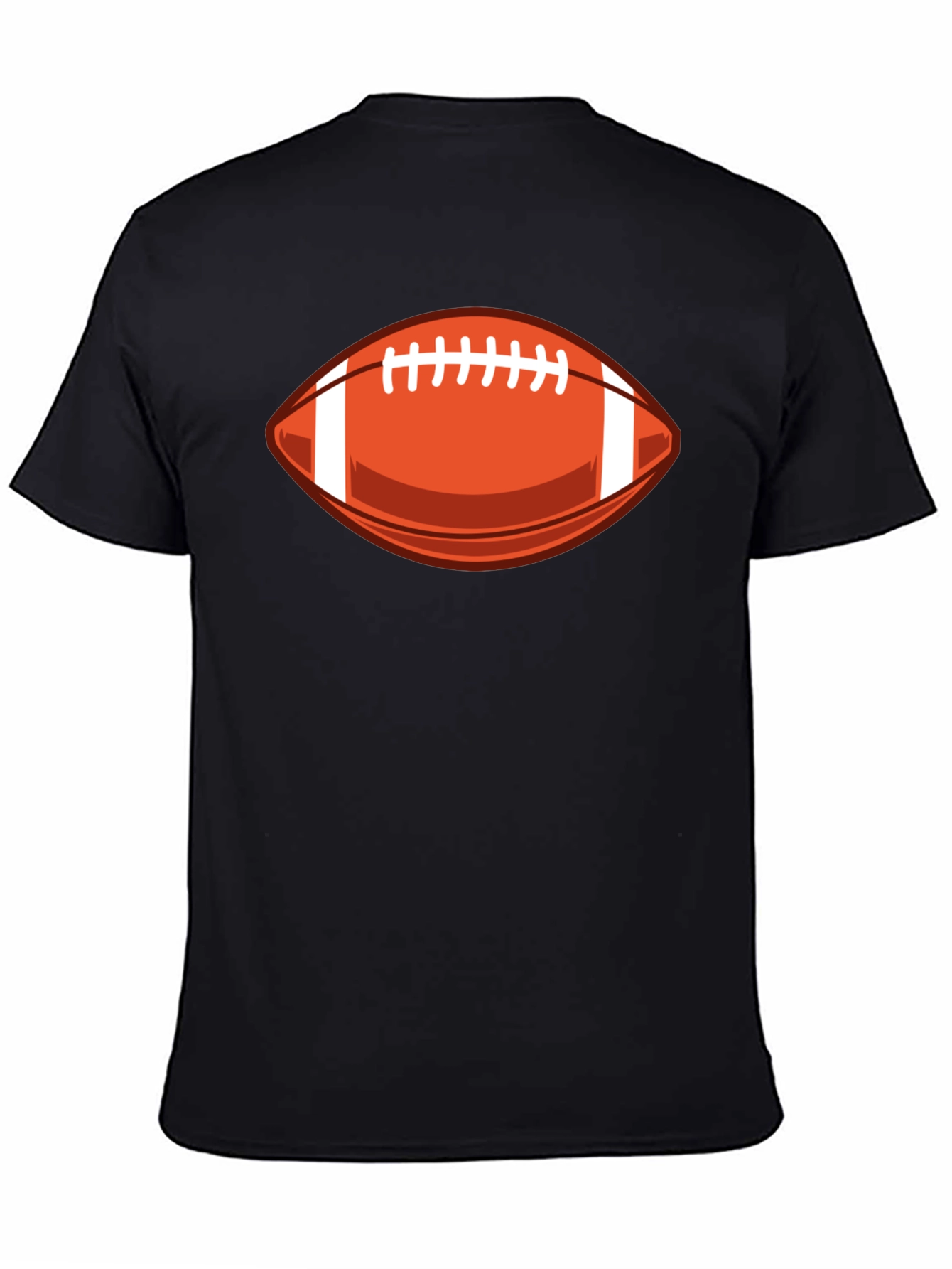 Football Graphic Tee - Black Cotton T-Shirt
