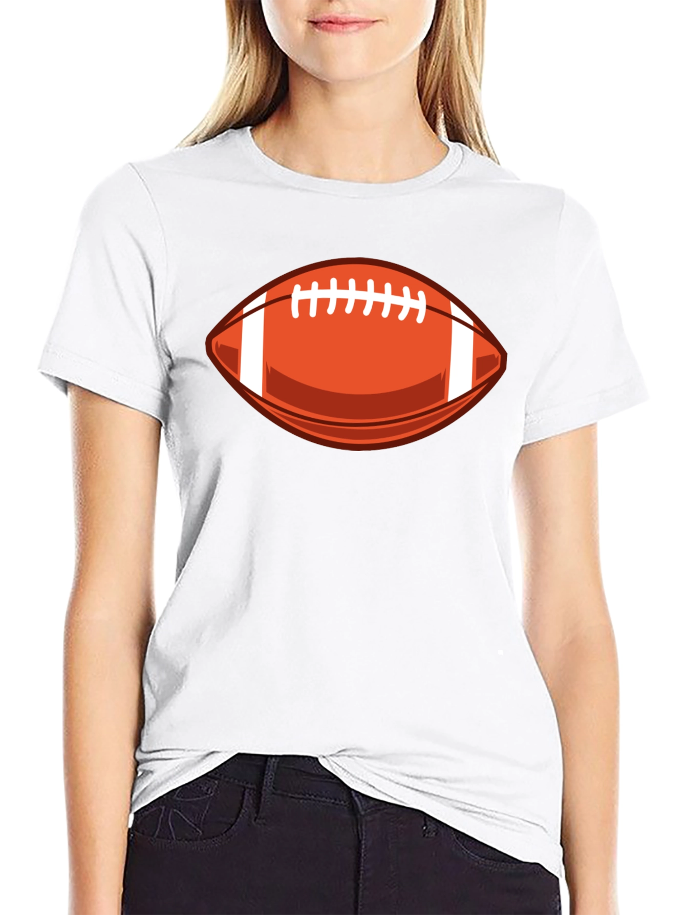 Football Graphic Tee - Black Cotton T-Shirt