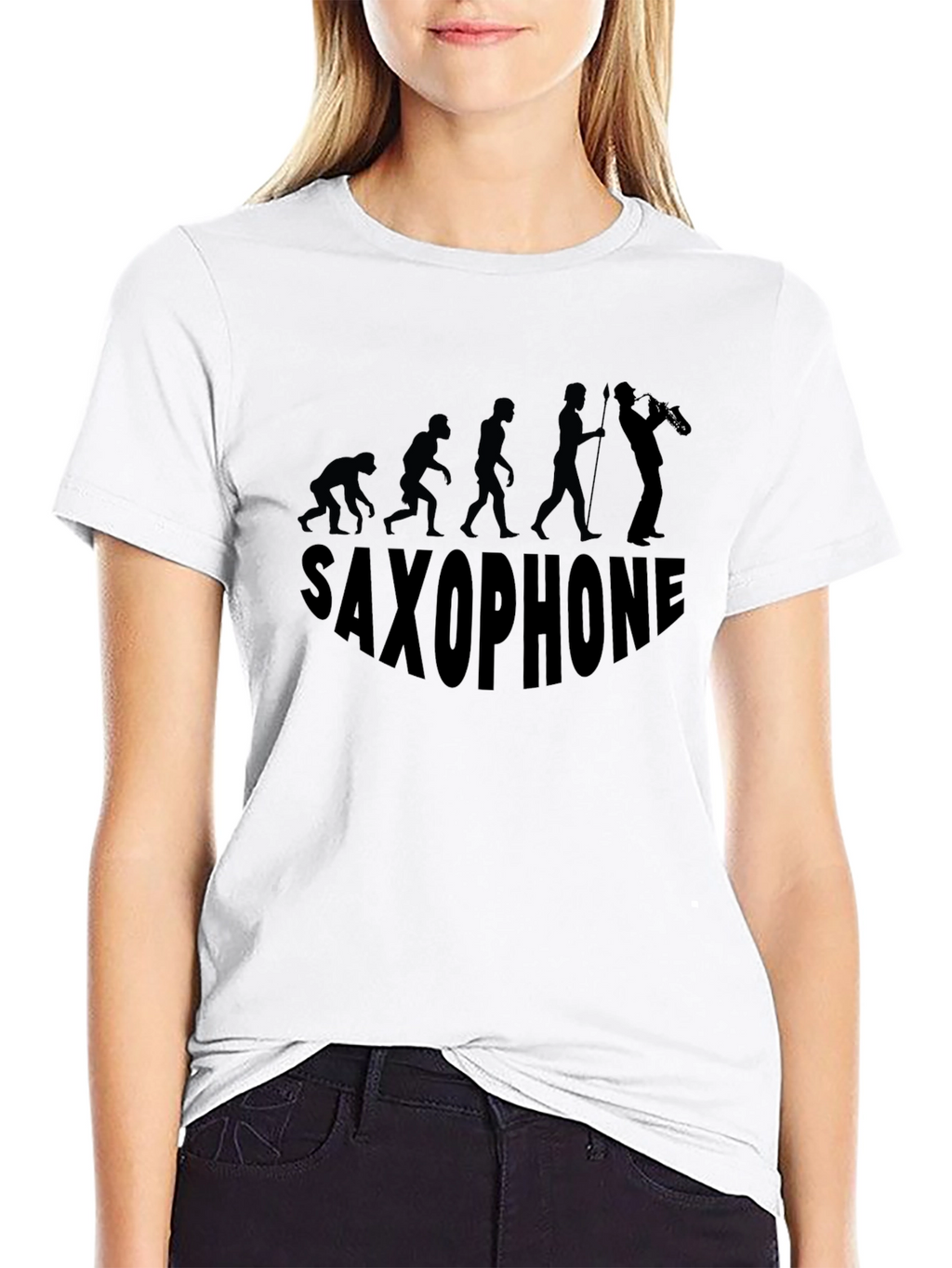 Saxophone Evolution Black T-Shirt