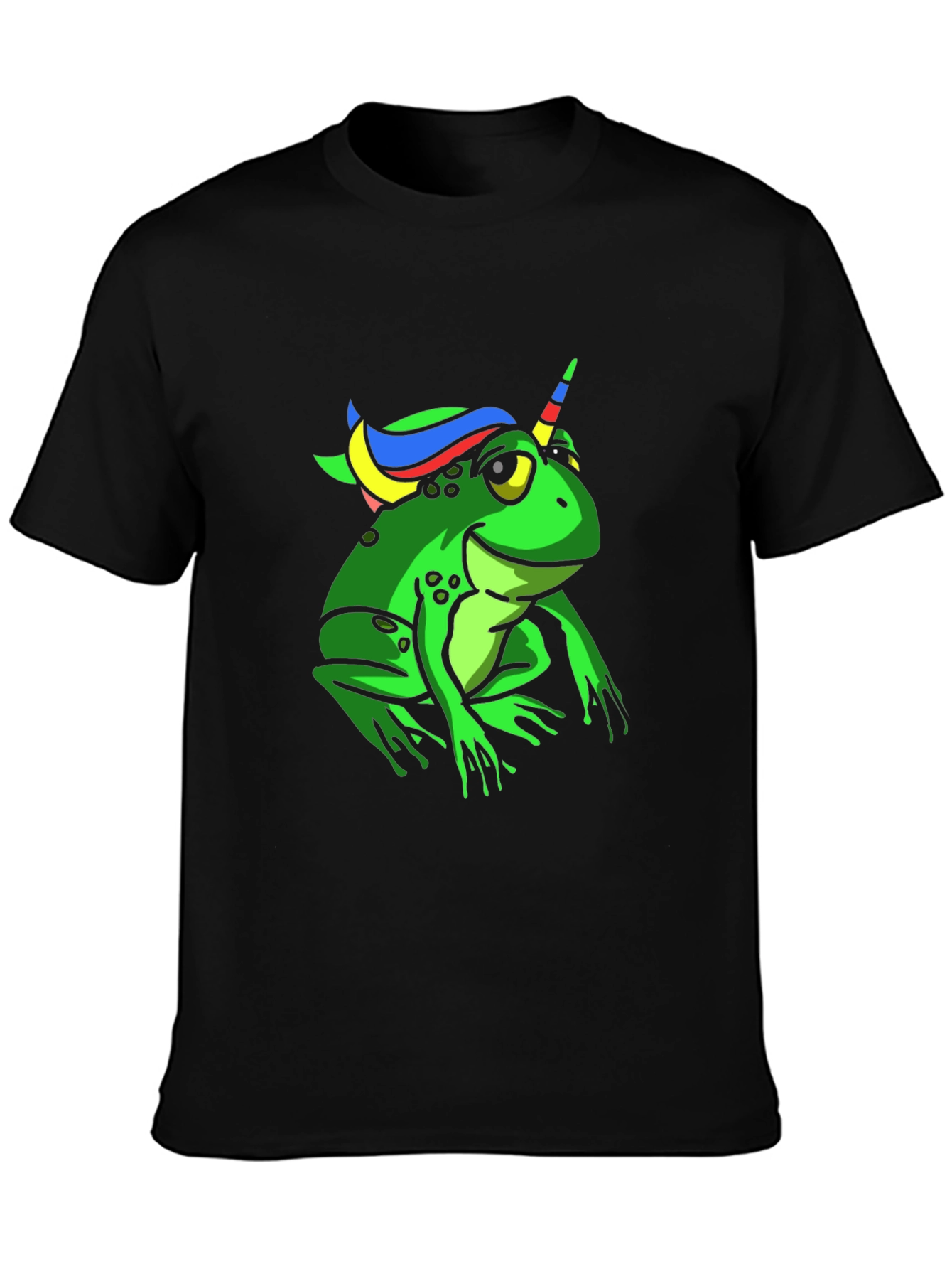 Unicorn Frog T-Shirt - Black Cotton Tee