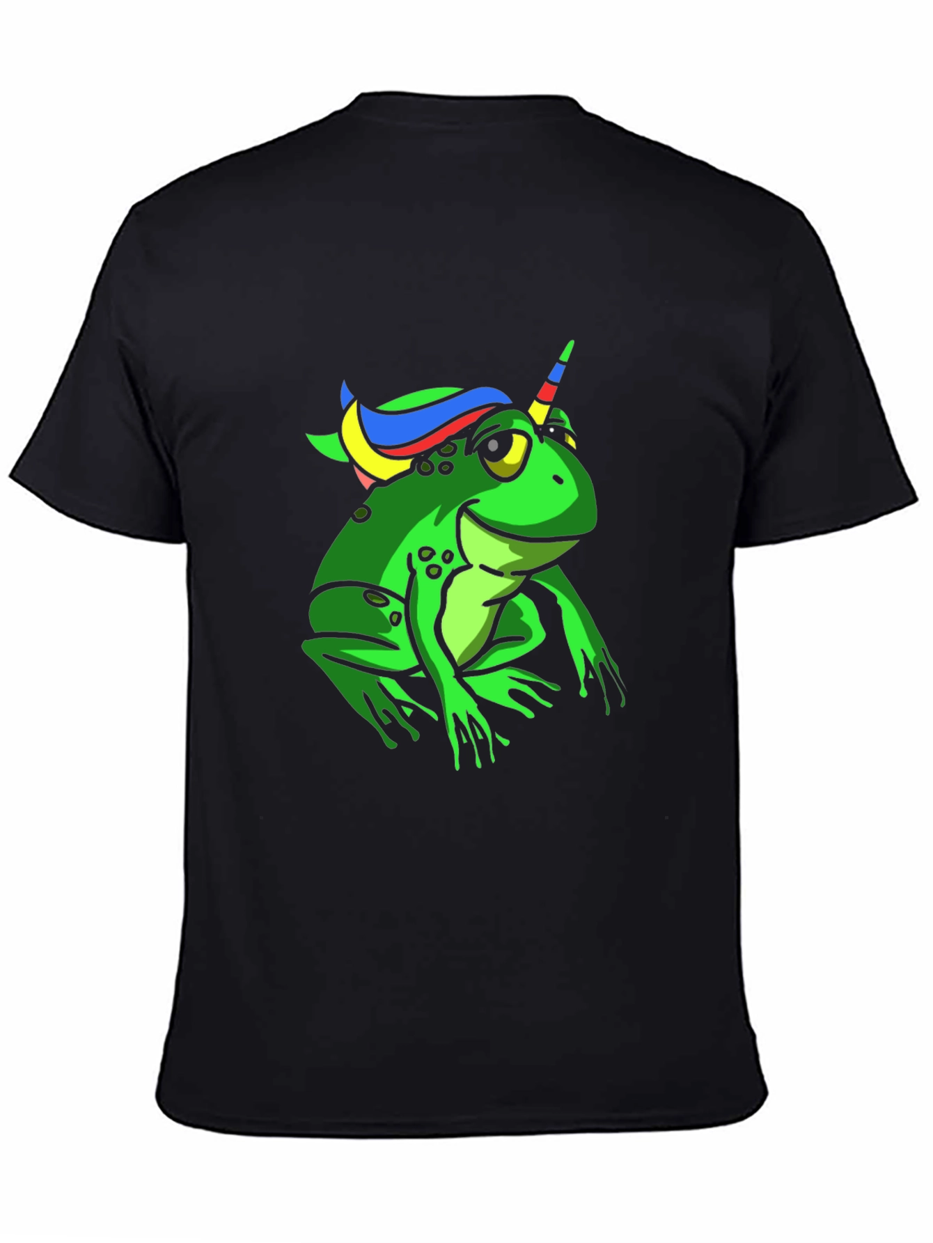 Unicorn Frog T-Shirt - Black Cotton Tee