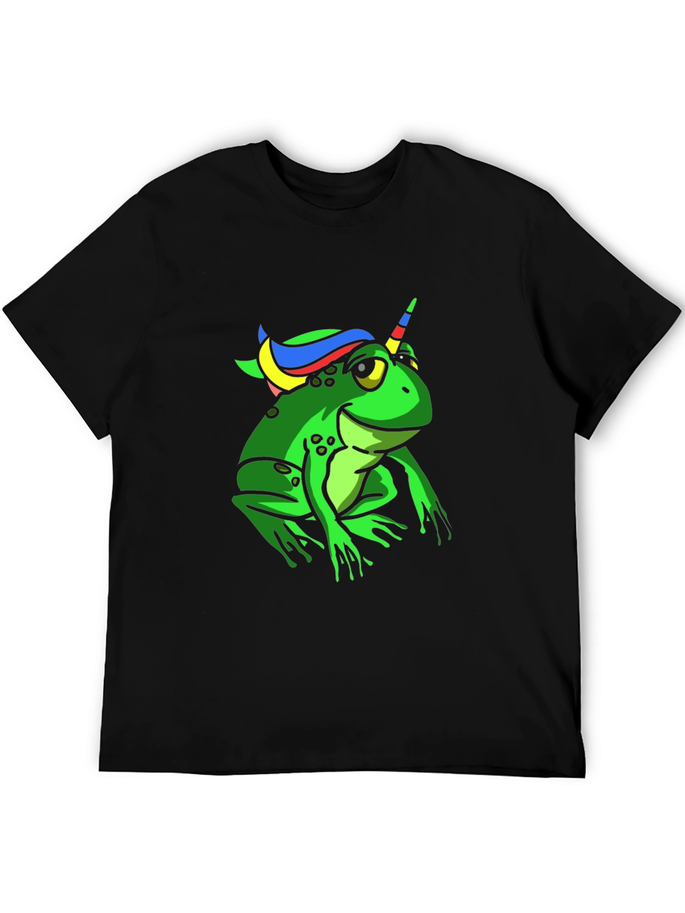 Unicorn Frog T-Shirt - Black Cotton Tee