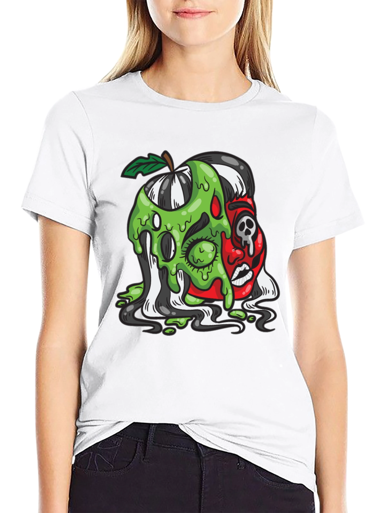 Poison Apple Graphic Tee - Unique Cartoon Design