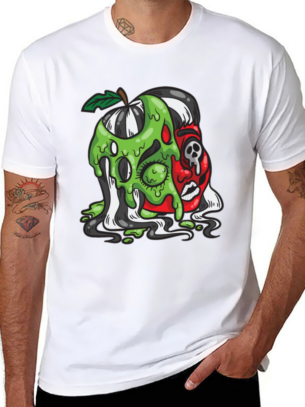 Poison Apple Graphic Tee - Unique Cartoon Design